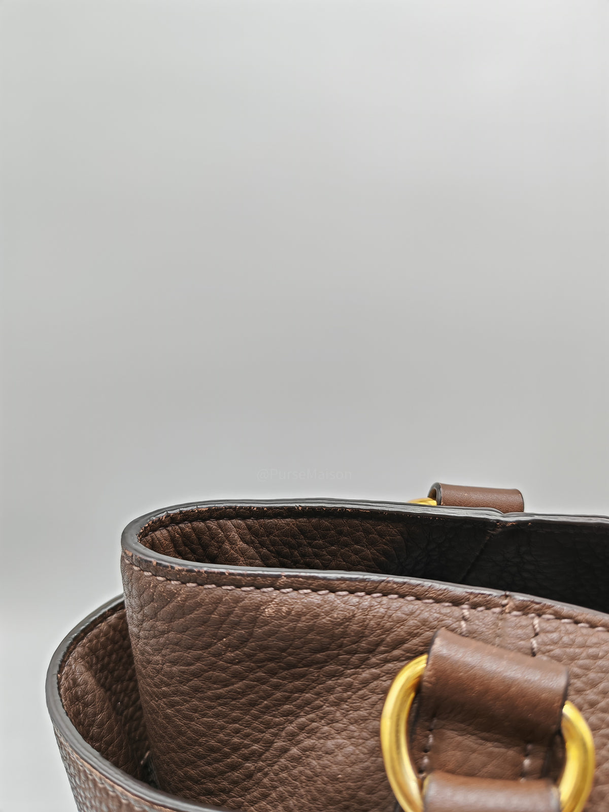 Prada BR4970 Marmo in Caffe Vitello Daino Leather Double-Pocket Tote Bag