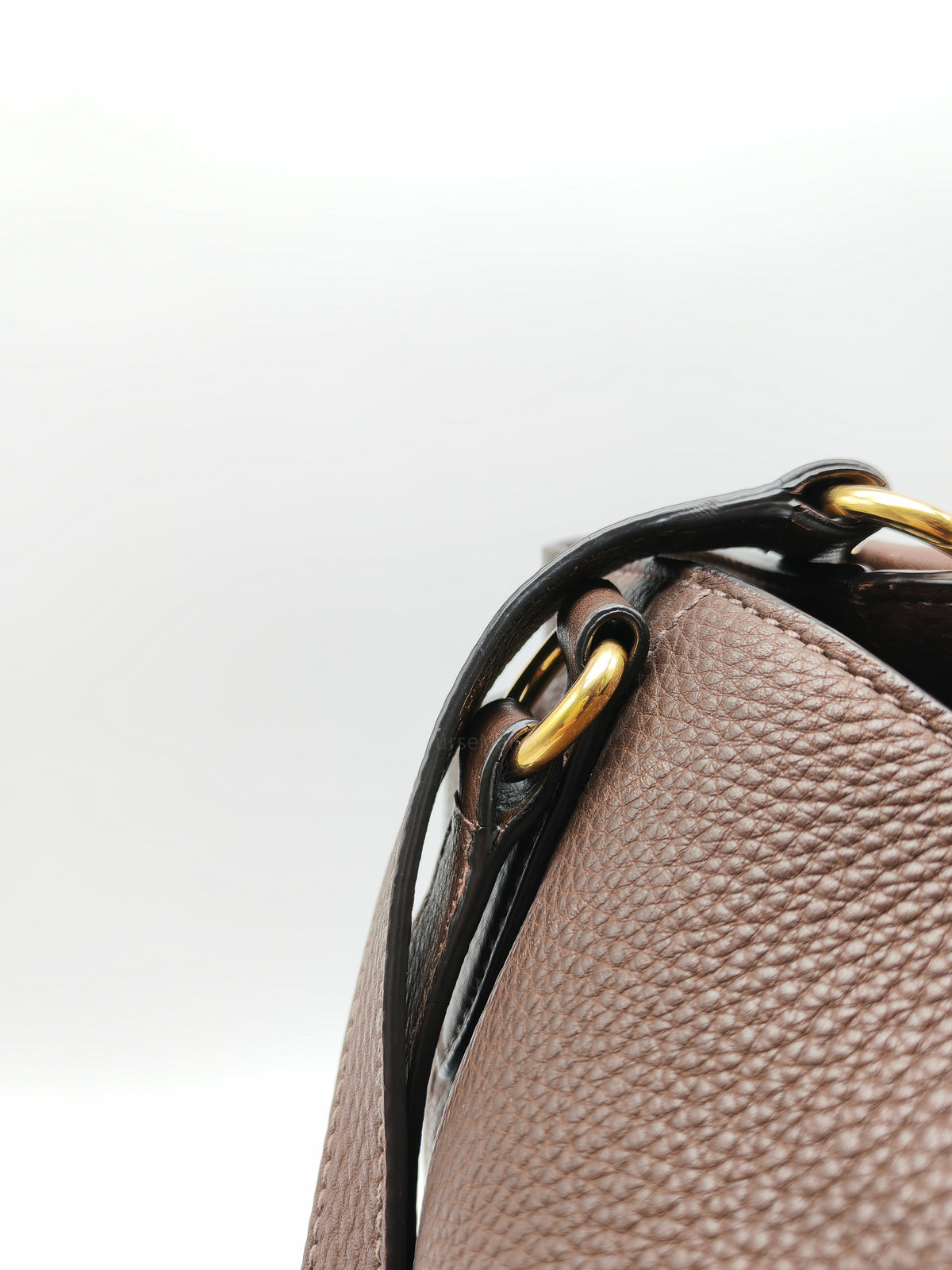 Prada BR4970 Marmo in Caffe Vitello Daino Leather Double-Pocket Tote Bag