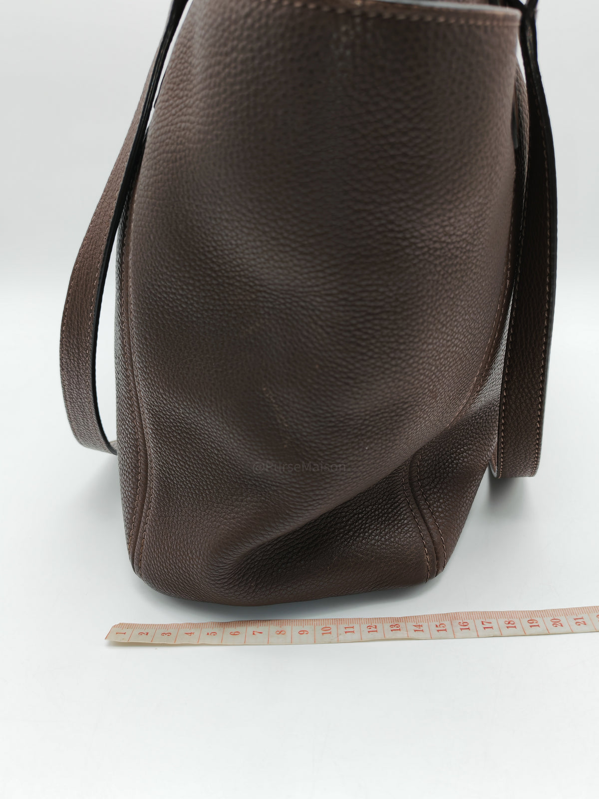 Prada BR4970 Marmo in Caffe Vitello Daino Leather Double-Pocket Tote Bag