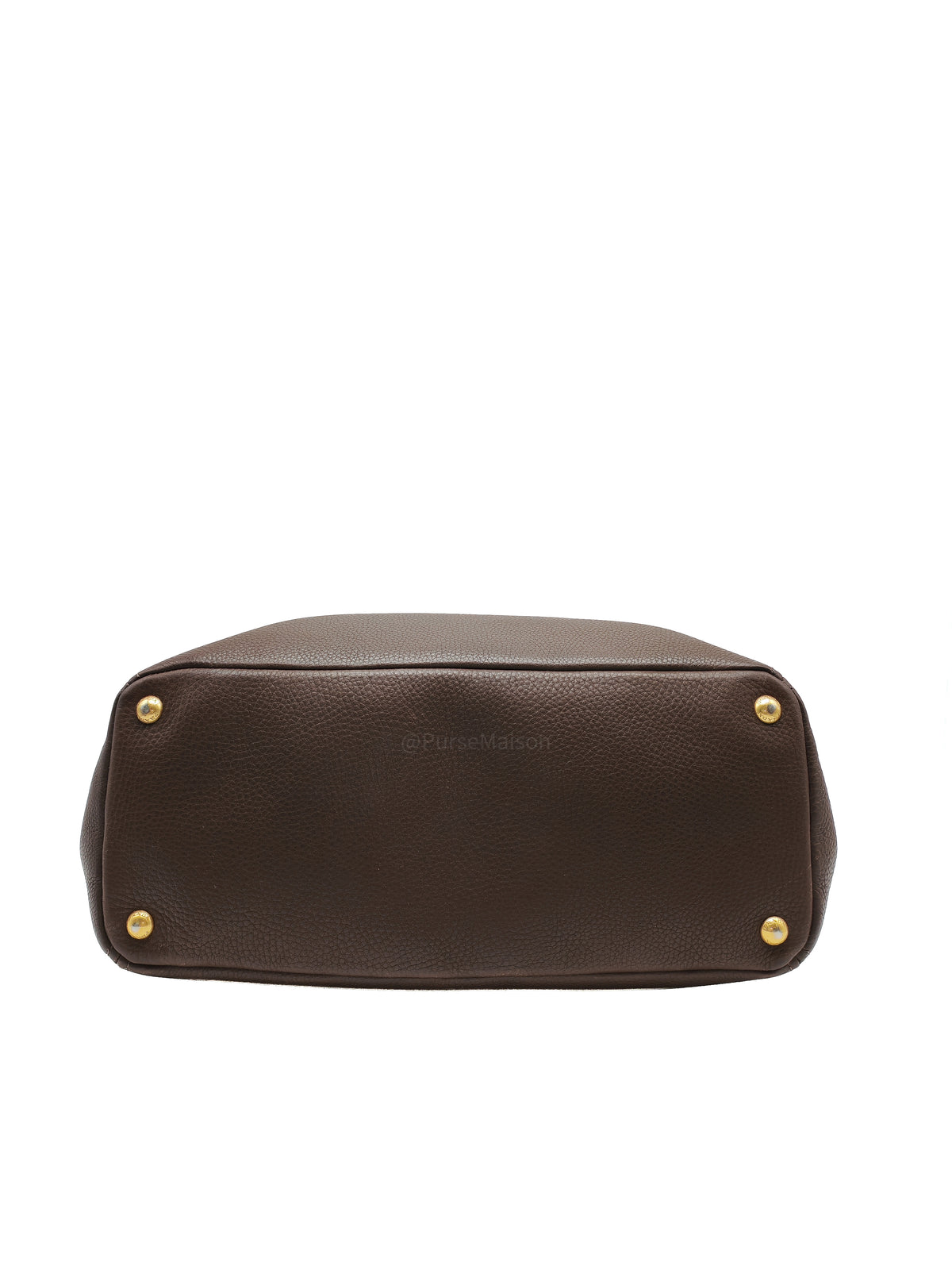 Prada BR4970 Marmo in Caffe Vitello Daino Leather Double-Pocket Tote Bag