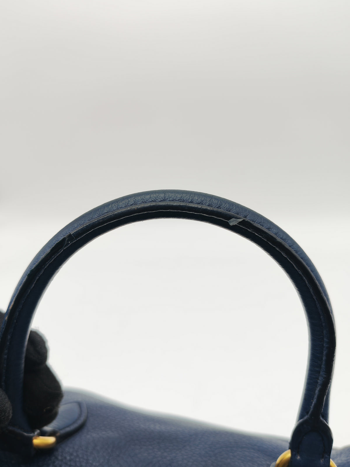 Prada 1BB797 Vitello Phenix Bauletto in Baltico
