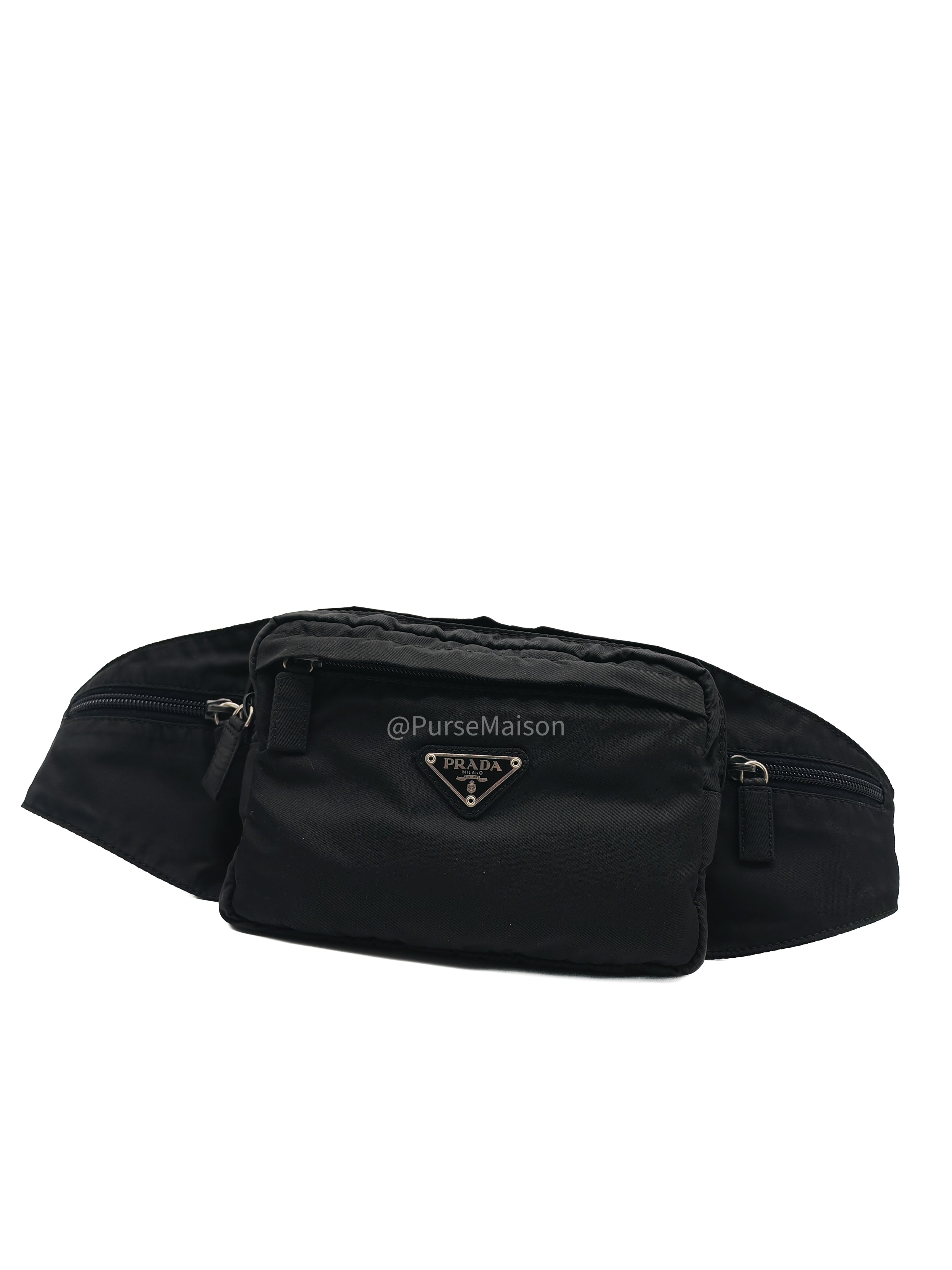 Prada Tessuto nylon Multi-Pocket Belt Bag in Triangle Logo Plaque