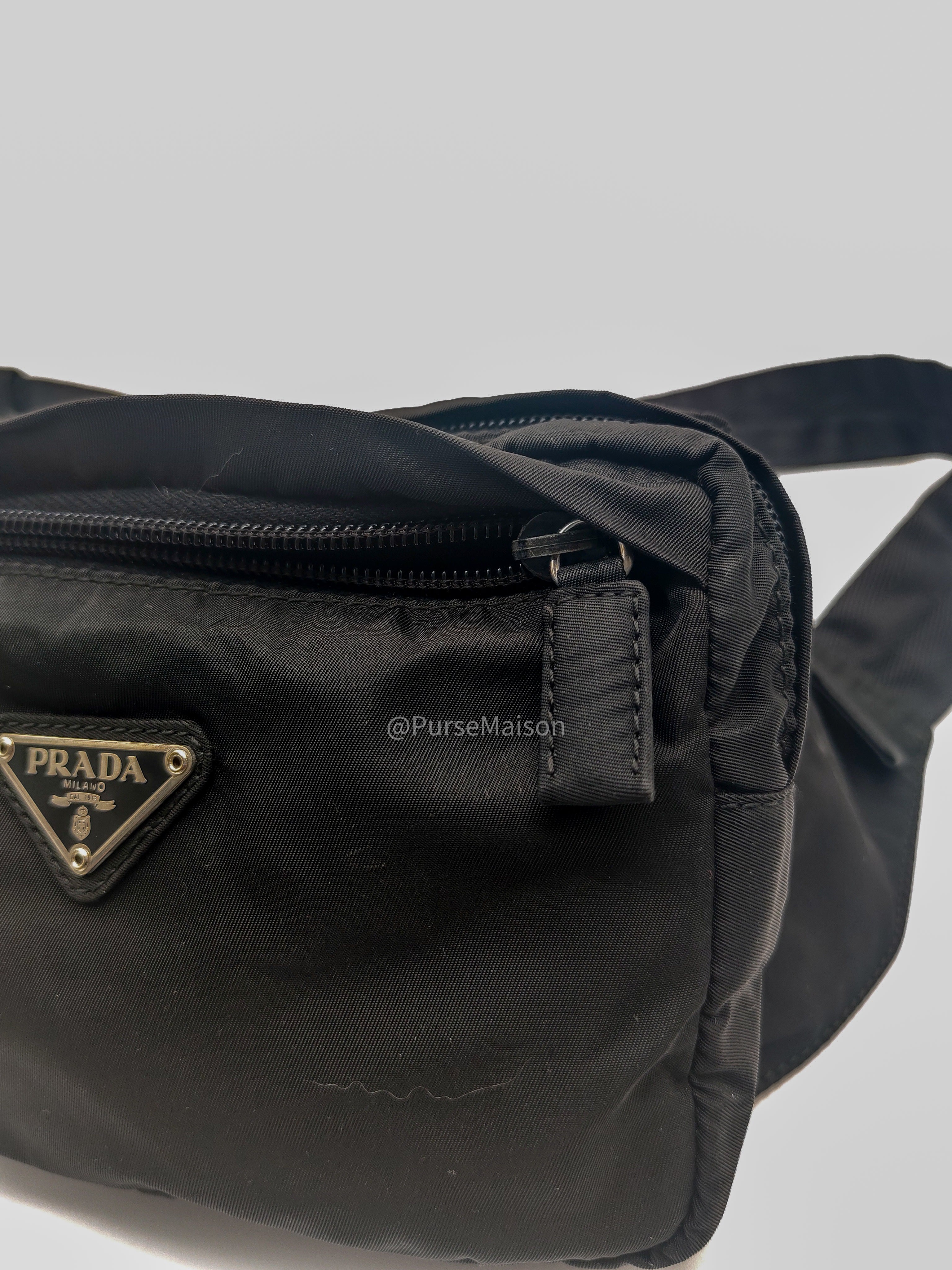 Prada Tessuto nylon Multi-Pocket Belt Bag in Triangle Logo Plaque