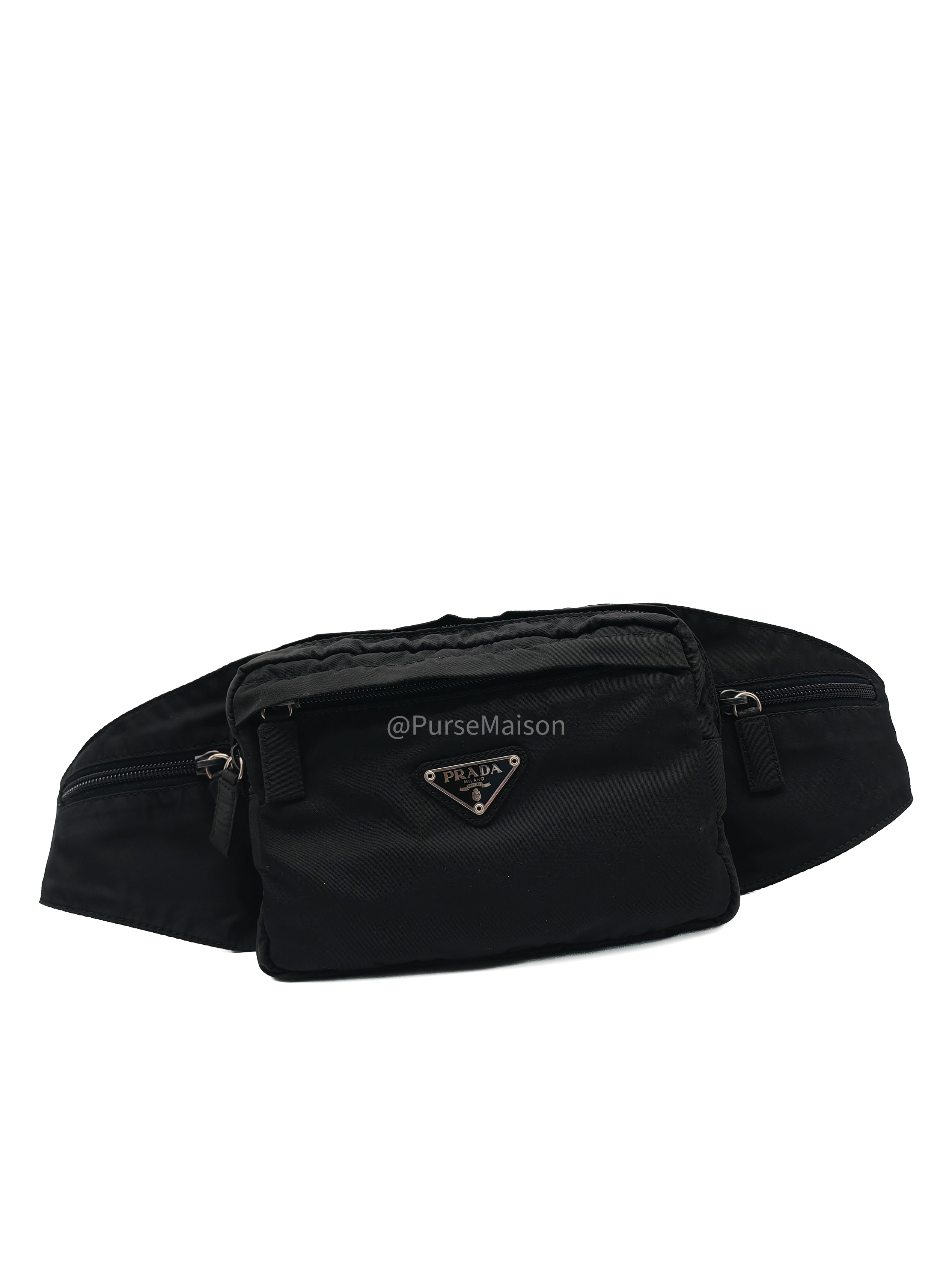 Prada Tessuto nylon Multi-Pocket Belt Bag in Triangle Logo Plaque