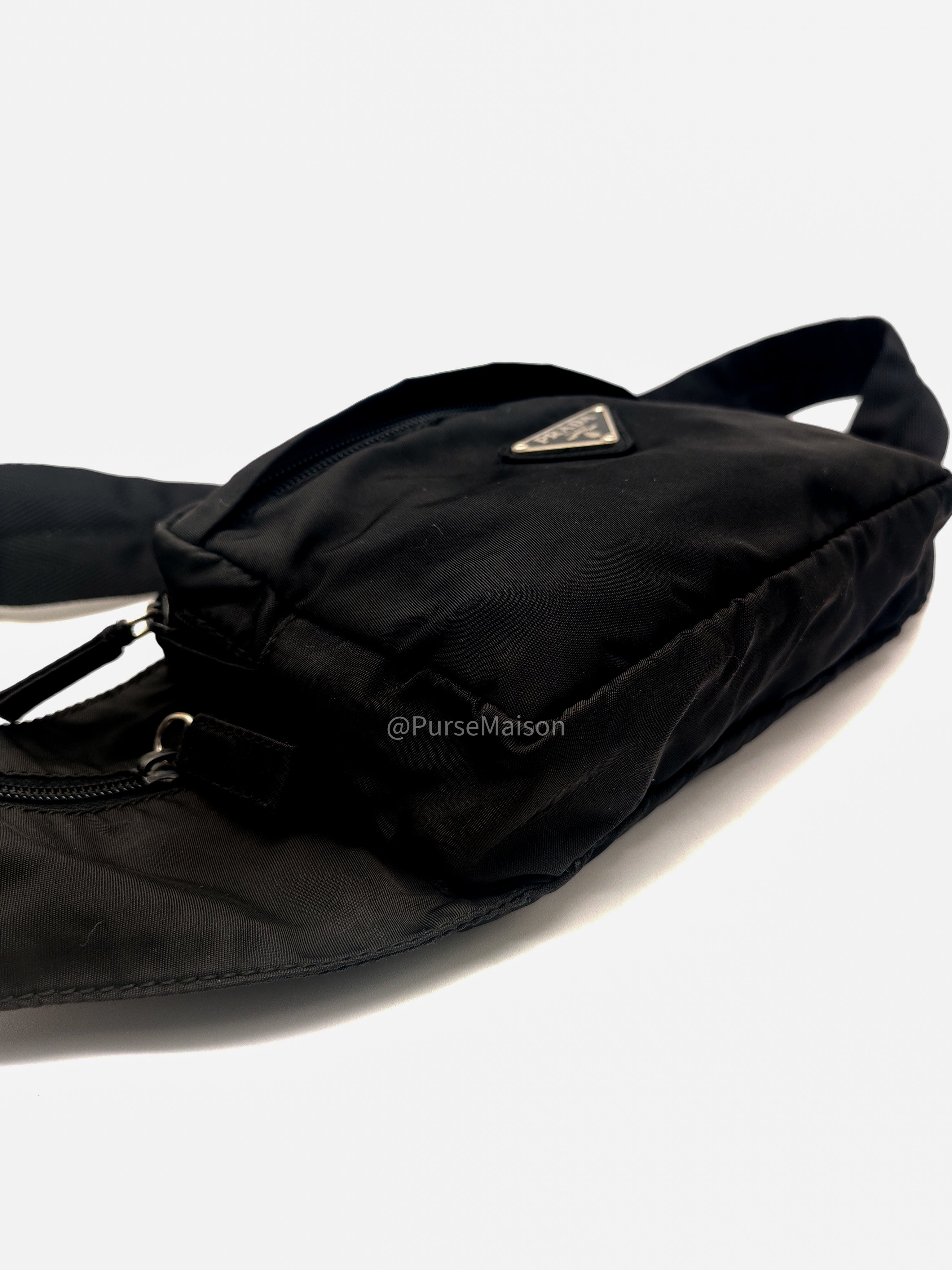 Prada Tessuto nylon Multi-Pocket Belt Bag in Triangle Logo Plaque