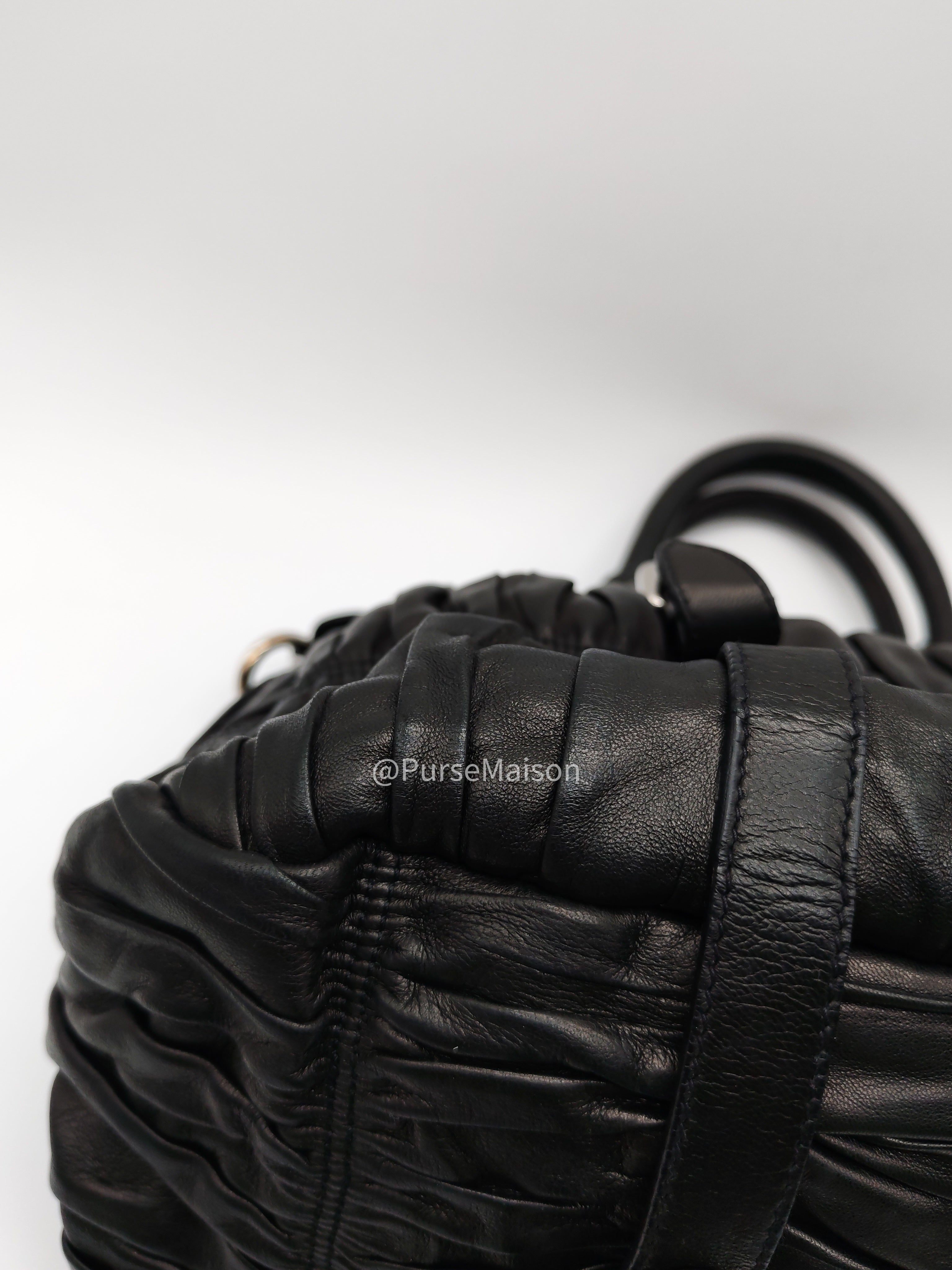 Prada Nappa in Black Gaufre Leather Shoulder Bag