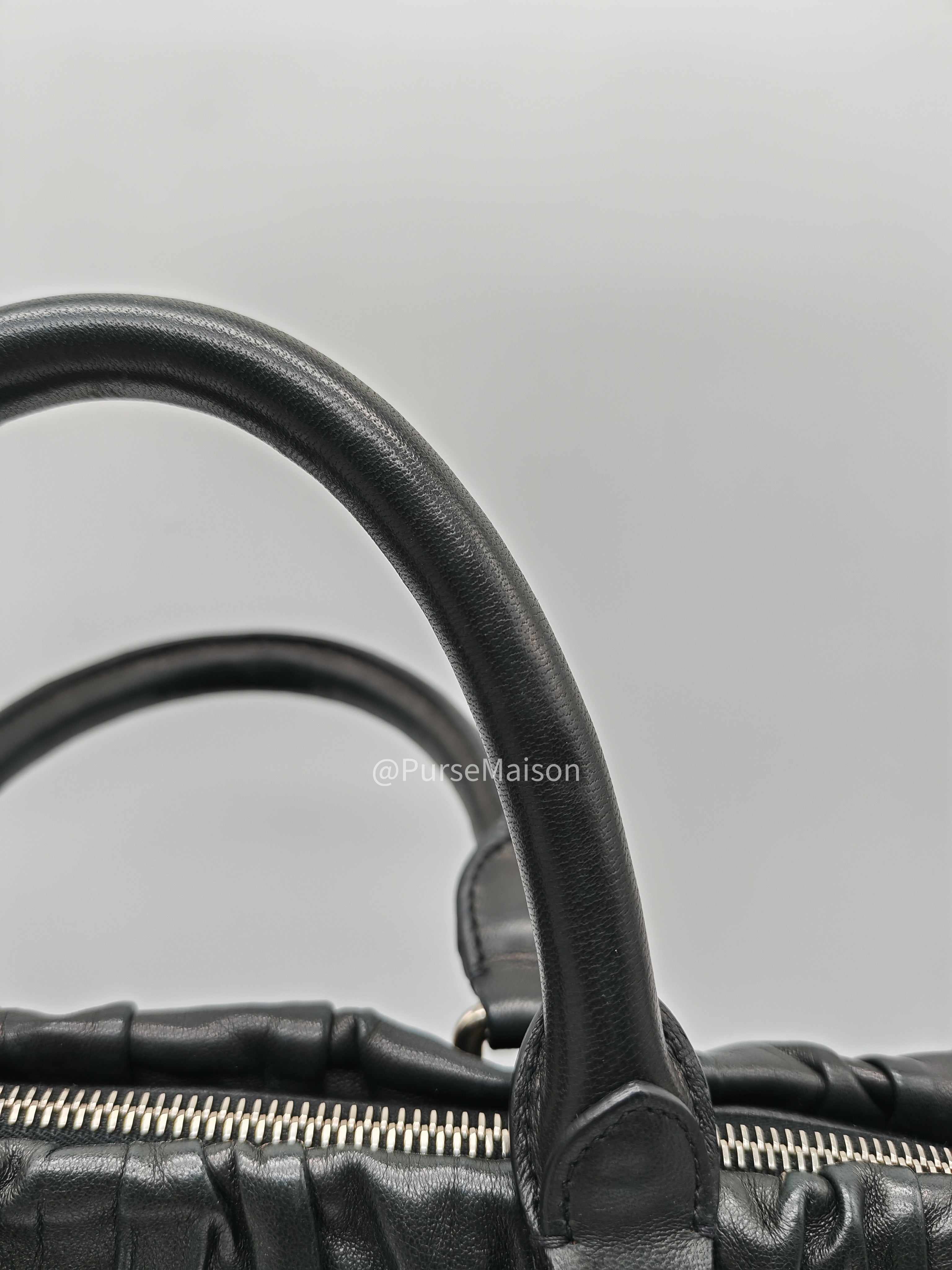 Prada Nappa in Black Gaufre Leather Shoulder Bag