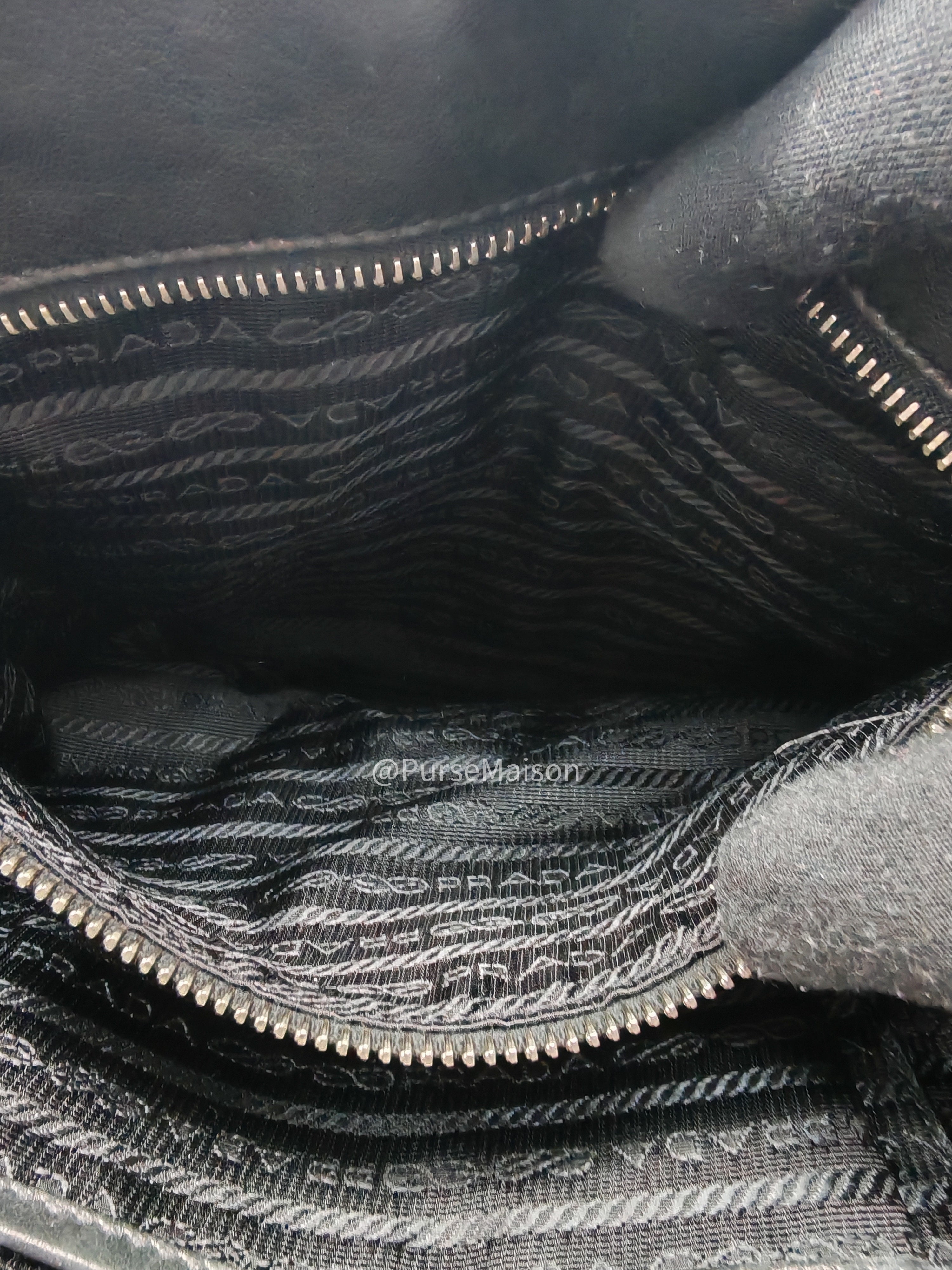 Prada Nappa in Black Gaufre Leather Shoulder Bag