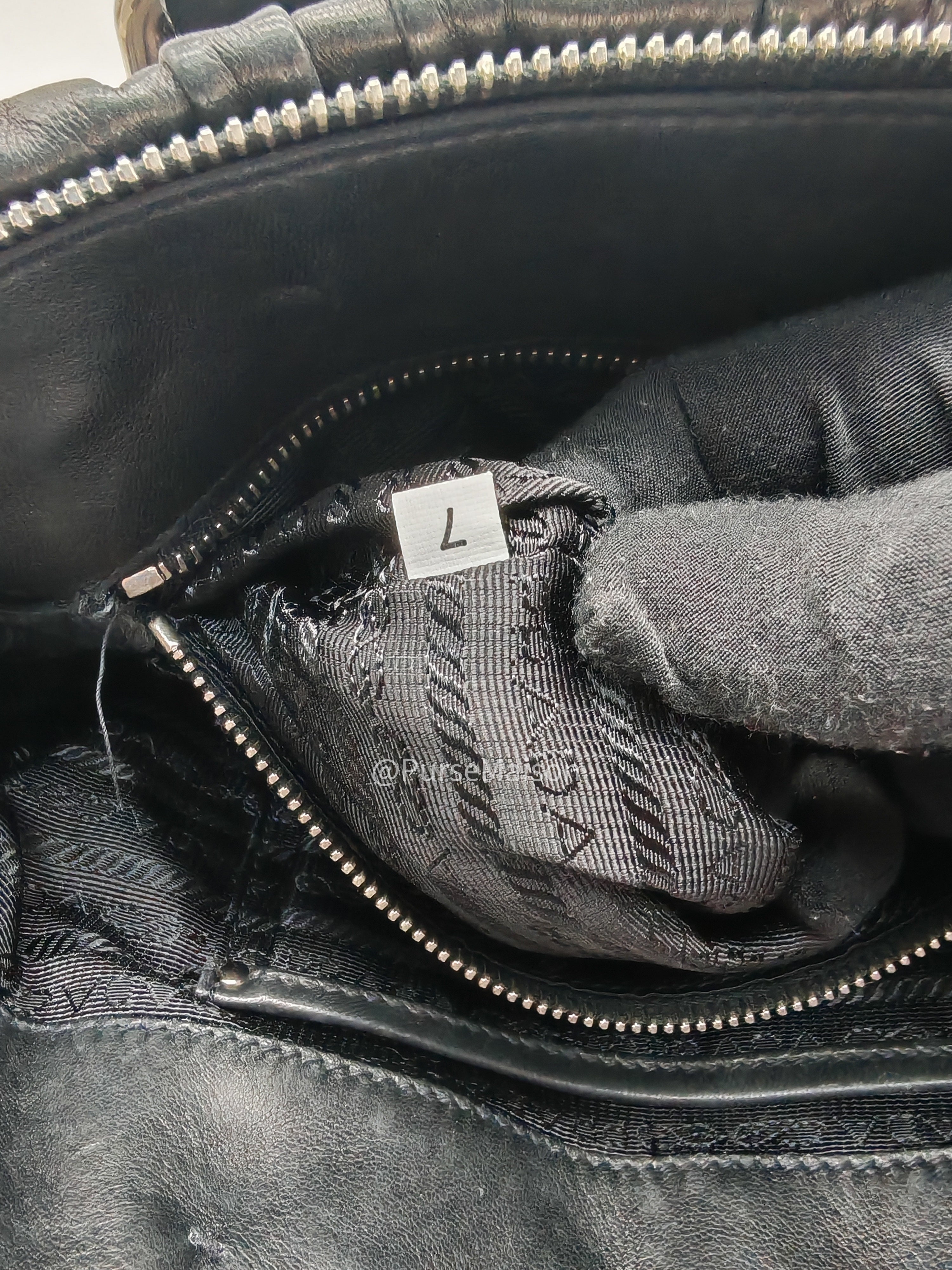 Prada Nappa in Black Gaufre Leather Shoulder Bag