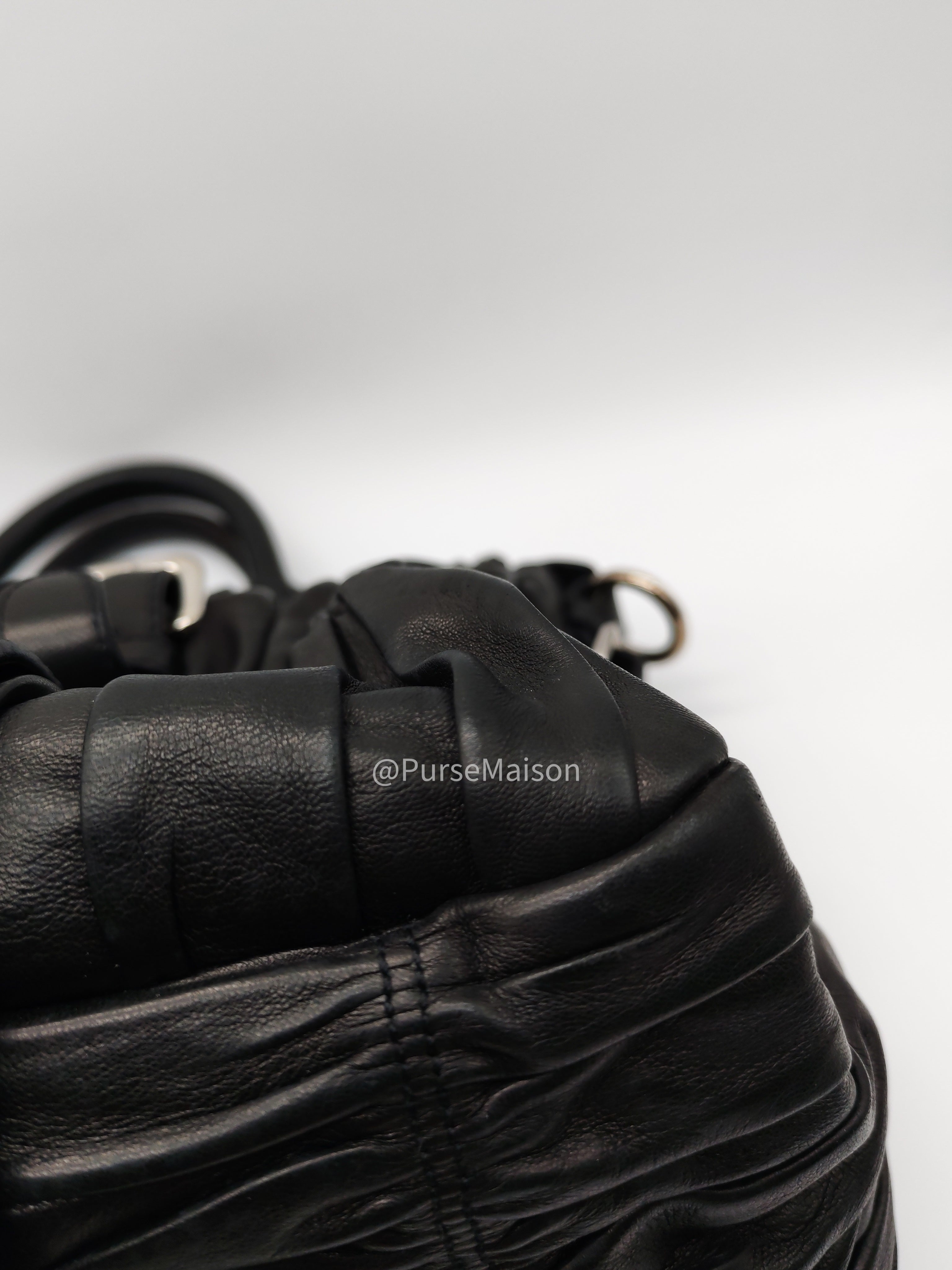 Prada Nappa in Black Gaufre Leather Shoulder Bag