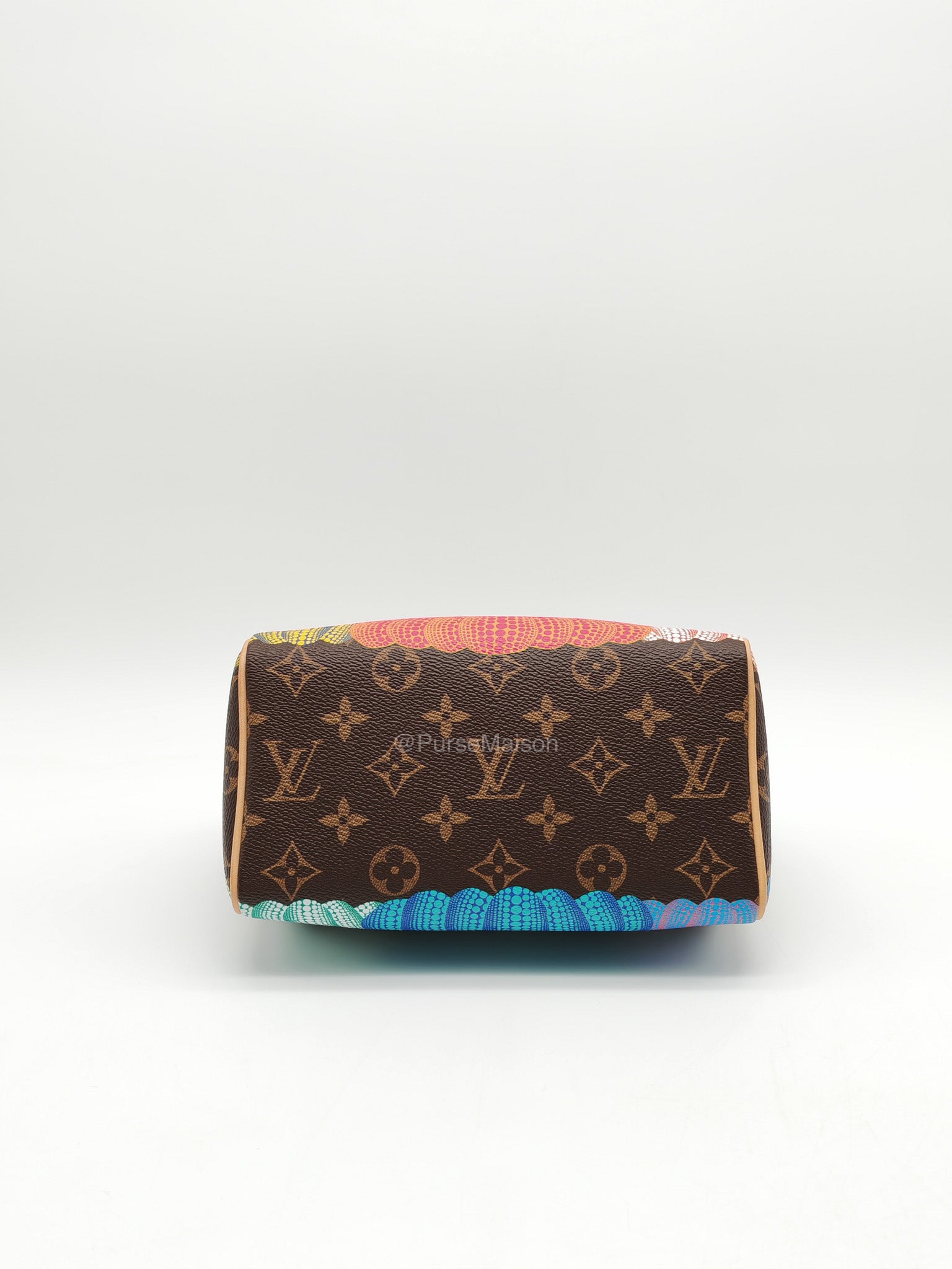 Louis Vuitton Speedy Bandouliere 20 LV x Yayoi Kusama in Monogram Canvas Pumpskins (Microchip)