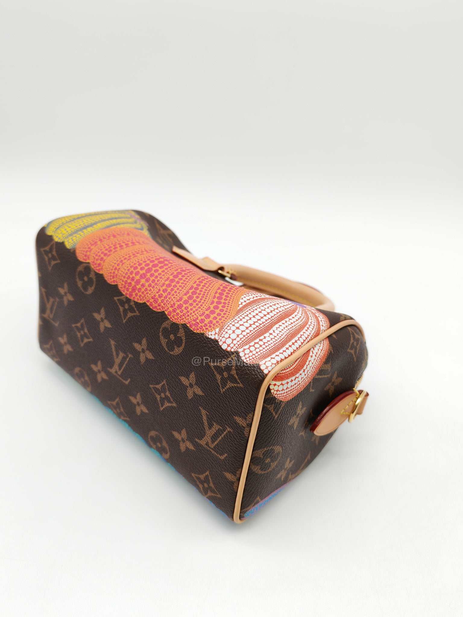 Louis Vuitton Speedy Bandouliere 20 LV x Yayoi Kusama in Monogram Canvas Pumpskins (Microchip)