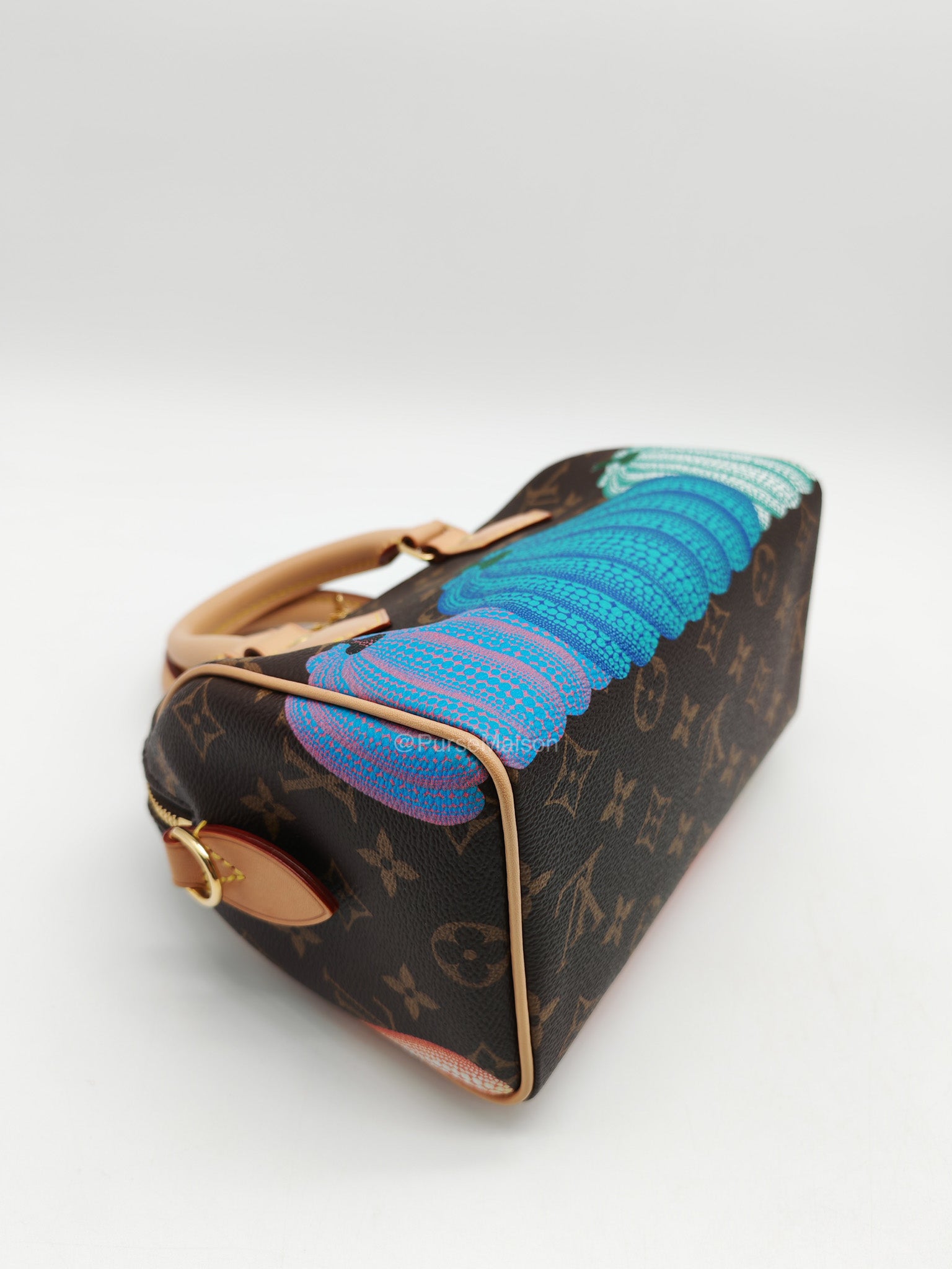 Louis Vuitton Speedy Bandouliere 20 LV x Yayoi Kusama in Monogram Canvas Pumpskins (Microchip)
