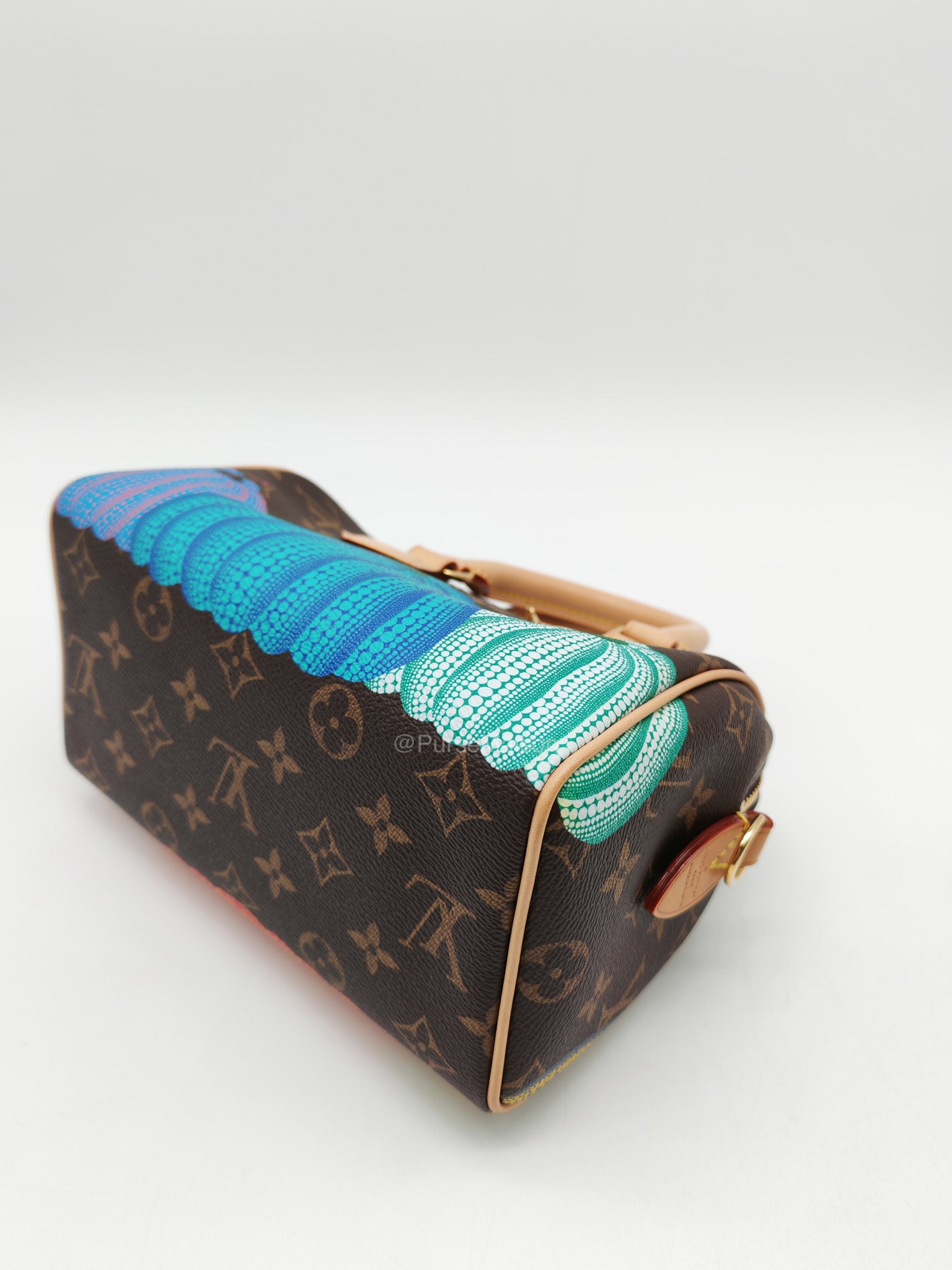Louis Vuitton Speedy Bandouliere 20 LV x Yayoi Kusama in Monogram Canvas Pumpskins (Microchip)