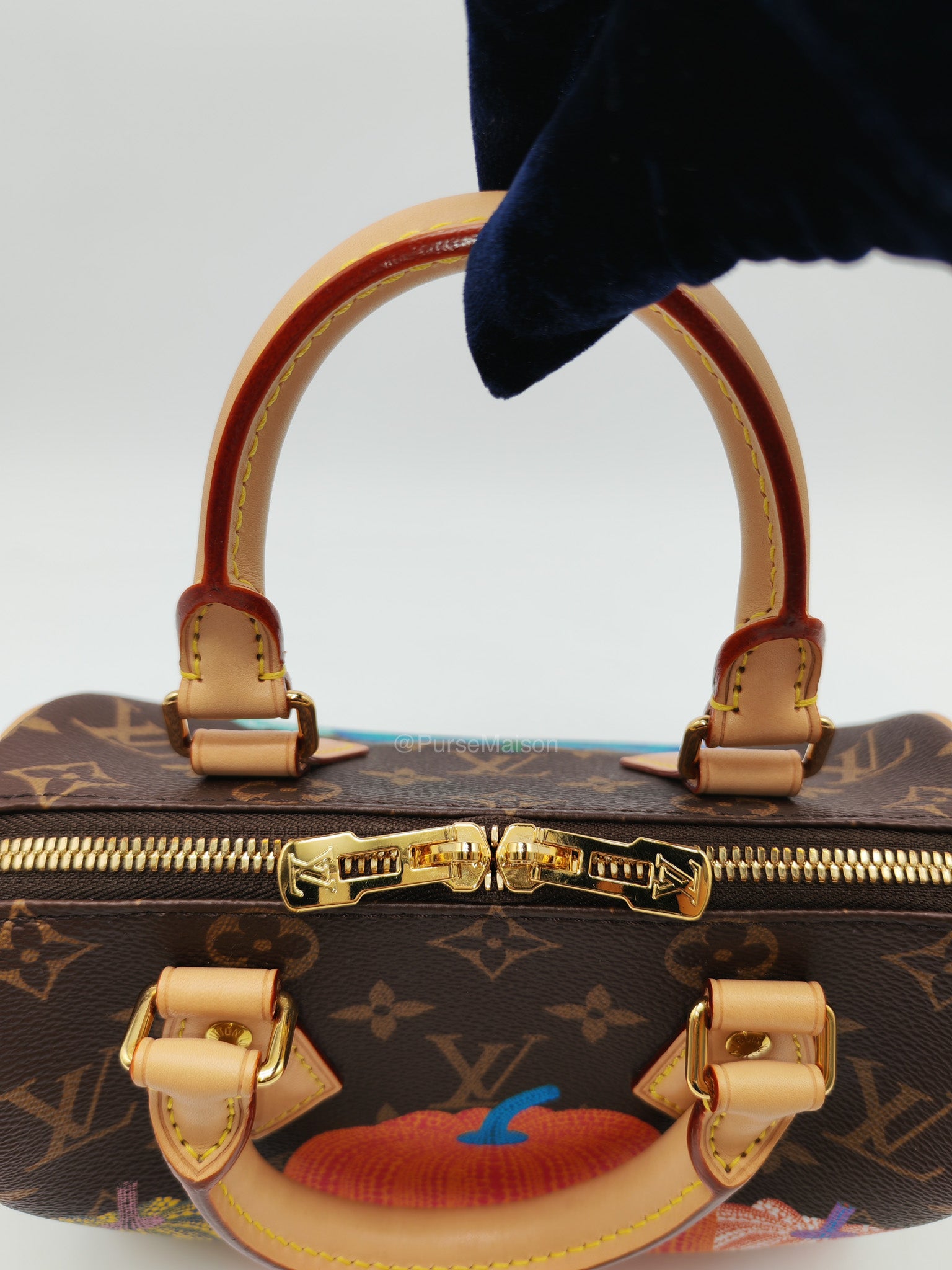 Louis Vuitton Speedy Bandouliere 20 LV x Yayoi Kusama in Monogram Canvas Pumpskins (Microchip)