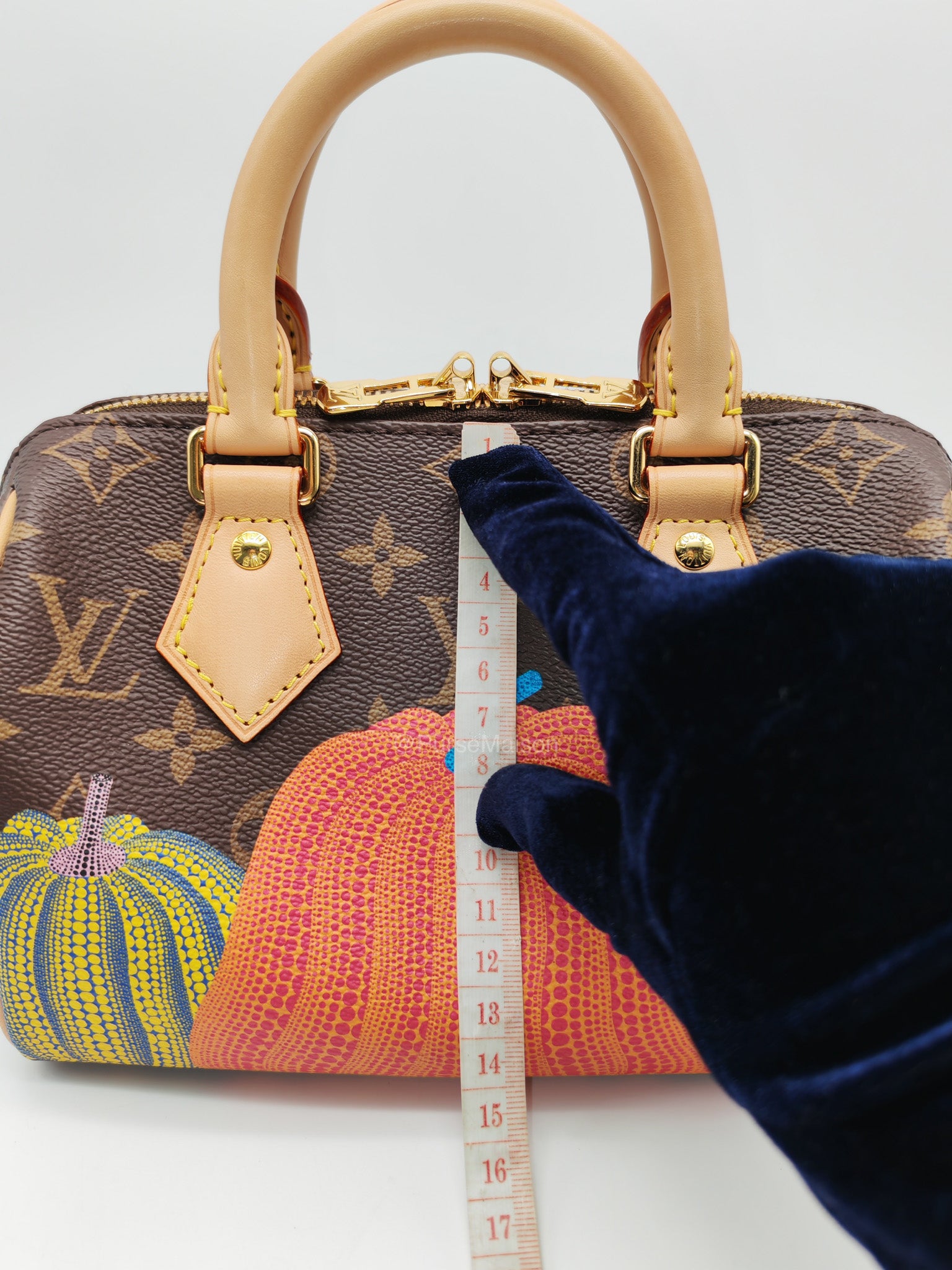 Louis Vuitton Speedy Bandouliere 20 LV x Yayoi Kusama in Monogram Canvas Pumpskins (Microchip)