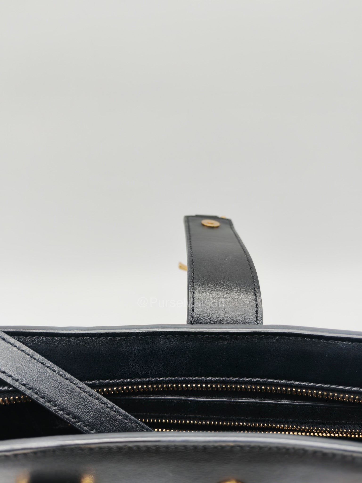 Saint Laurent Cabas Small Monogram in Black Smooth Calfskin Leather