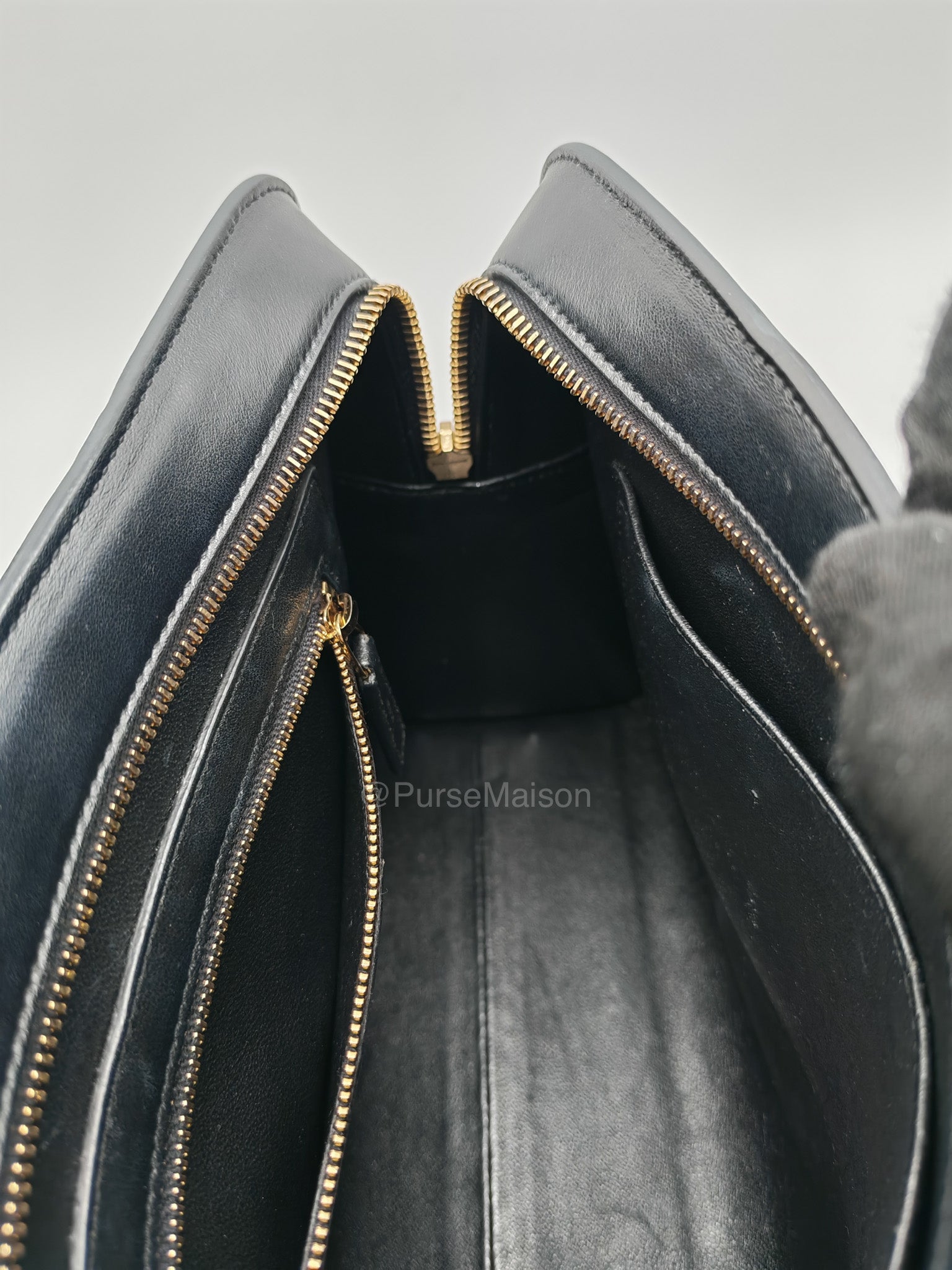 Saint Laurent Cabas Small Monogram in Black Smooth Calfskin Leather