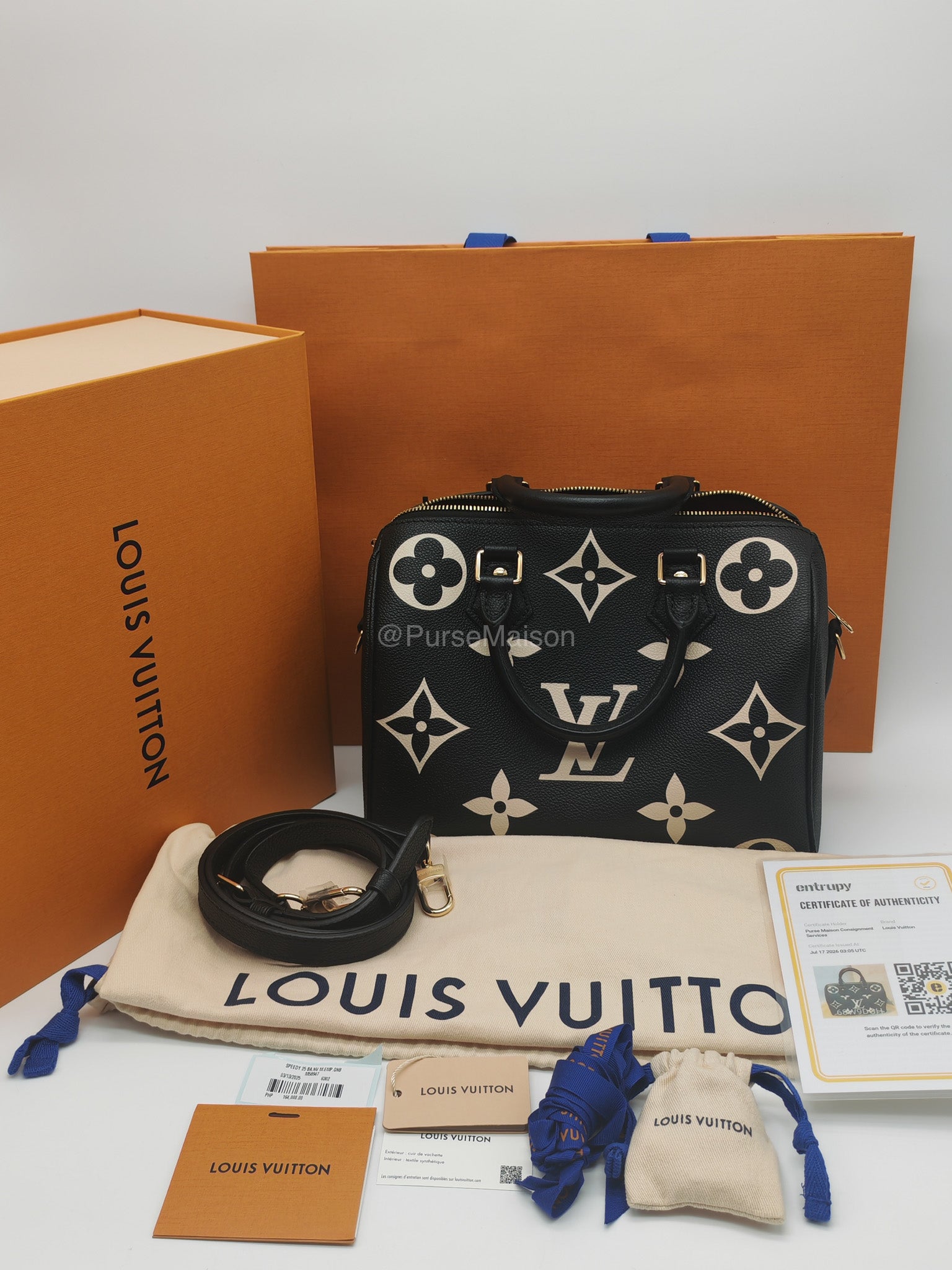 Louis Vuitton Speedy Bandouliere 25 in Bicolor Monogram Empreinte Leather (Microchip)