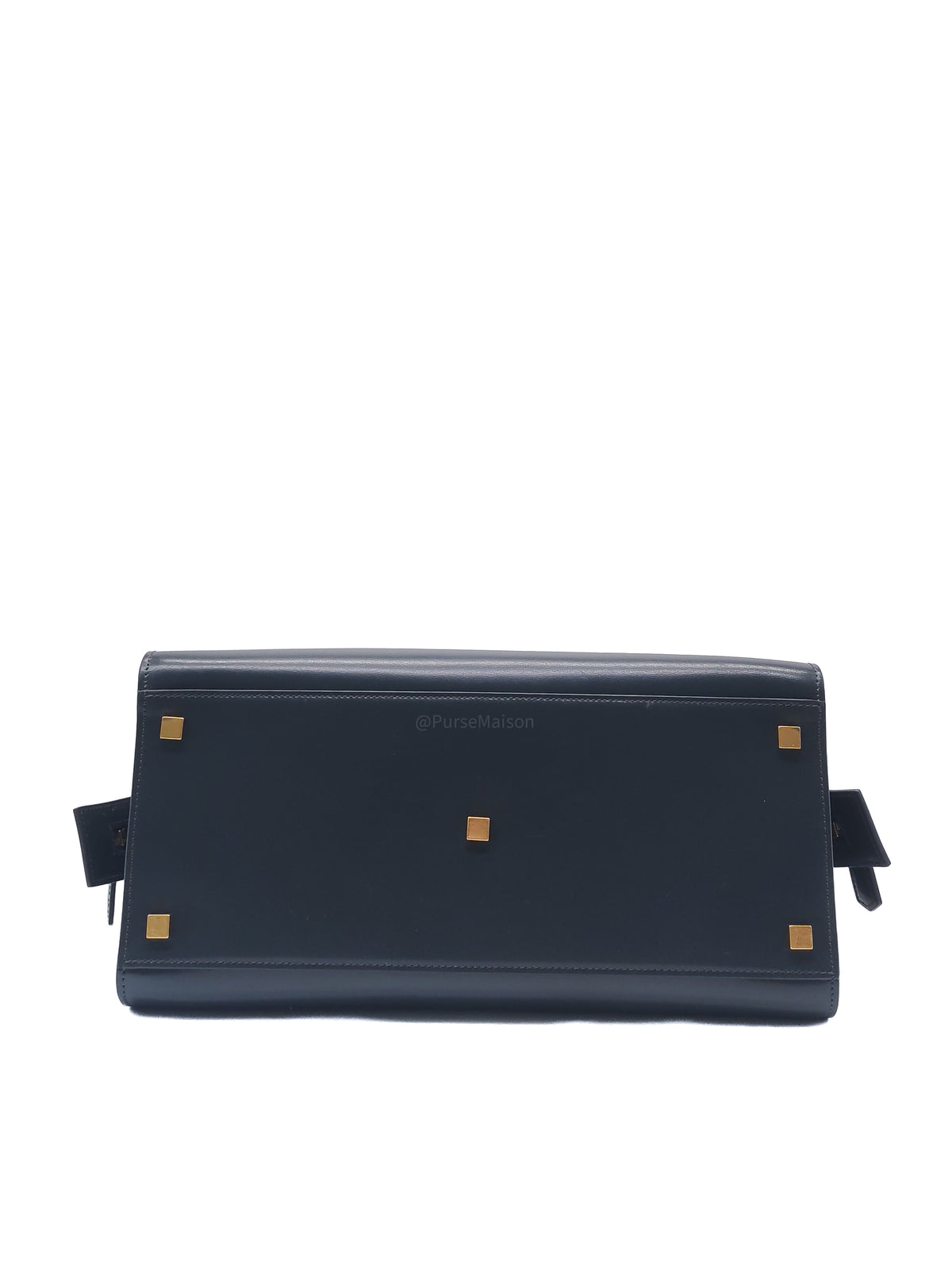 Yves Saint Laurent Uptown Tote Bag in Charcoal Calfskin Leather and Gold Hardware