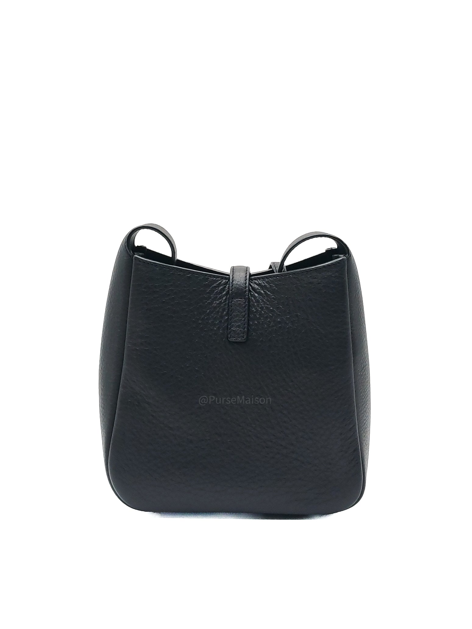 Saint Laurent Le 5 a 7 Supple Baby Hobo Bag in Black Grained Calfskin Leather