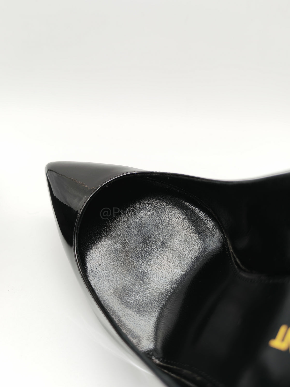 Yves Saint Laurent Opyum Pointed-Toe Pump in Black Patent Leather Size 36.5 EU (25 cm)