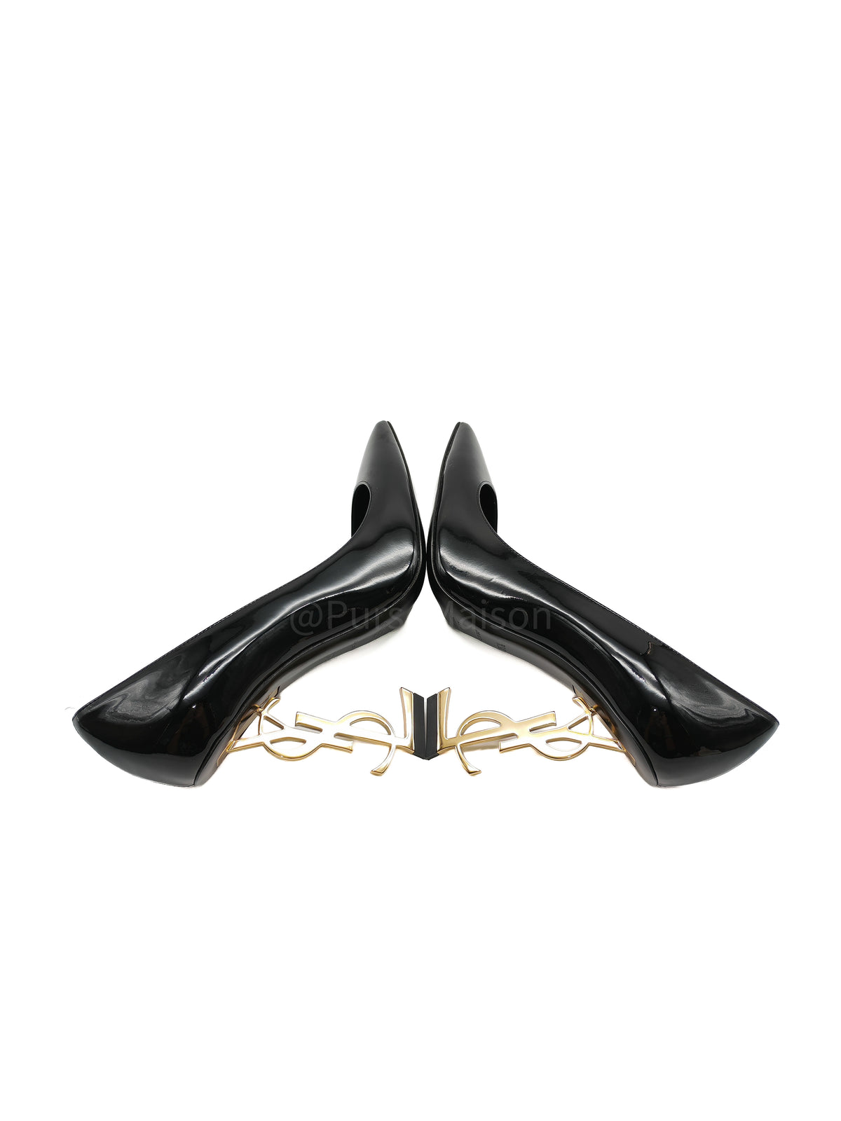 Yves Saint Laurent Opyum Pointed-Toe Pump in Black Patent Leather Size 36.5 EU (25 cm)