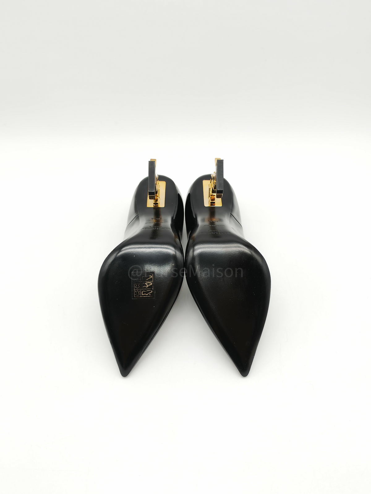 Yves Saint Laurent Opyum Pointed-Toe Pump in Black Patent Leather Size 36.5 EU (25 cm)