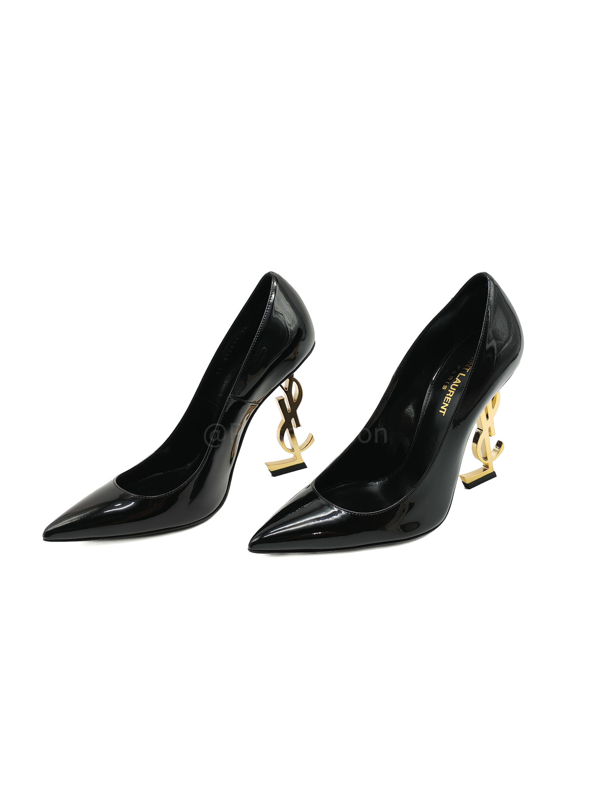 Yves Saint Laurent Opyum Pointed-Toe Pump in Black Patent Leather Size 36.5 EU (25 cm)