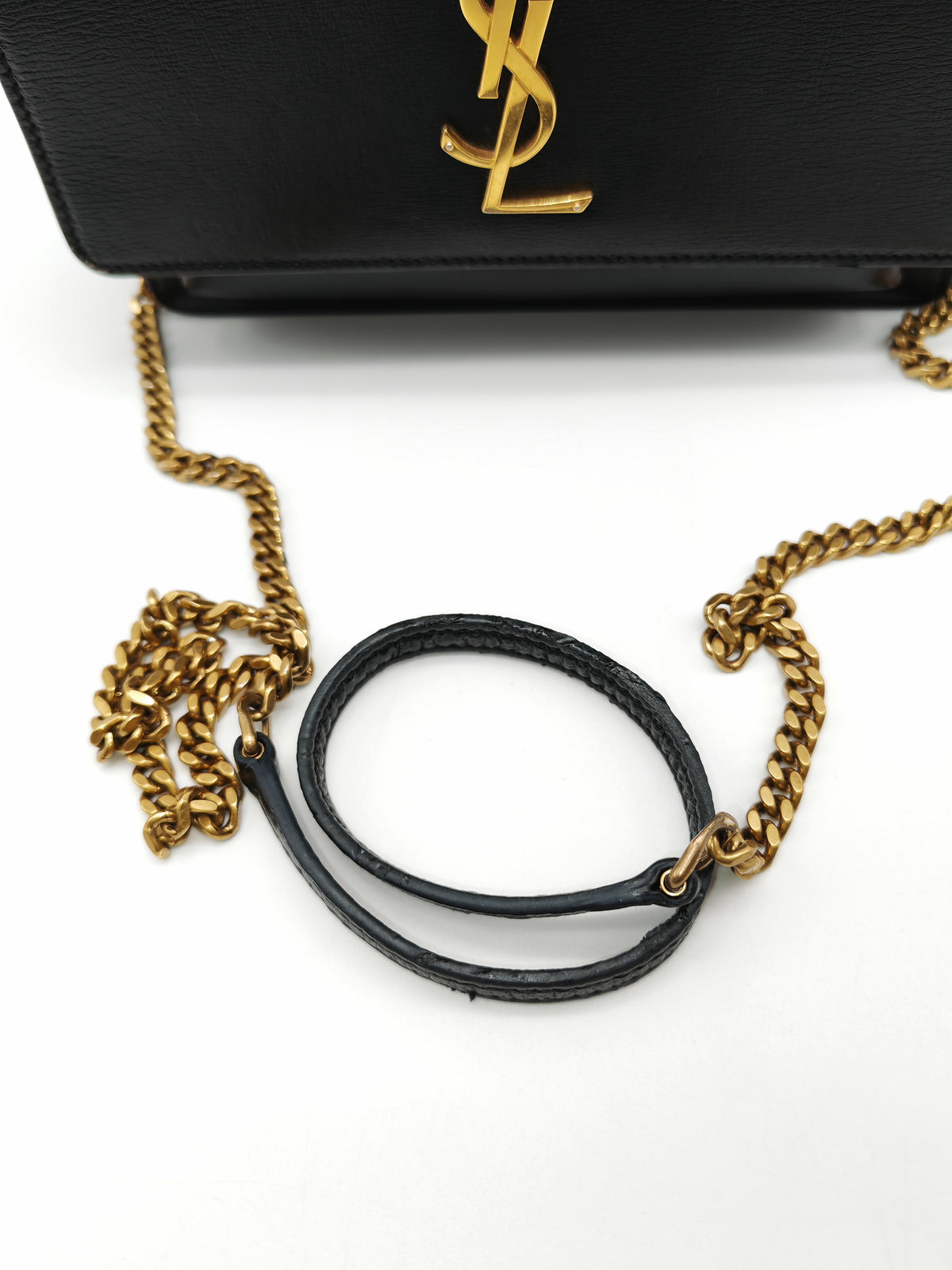 Yves Saint Laurent Sunset Mini Top Handle Bag in Black Calfskin Leather and Gold Hardware
