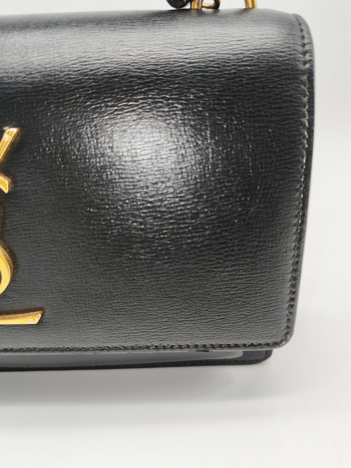 Yves Saint Laurent Sunset Mini Top Handle Bag in Black Calfskin Leather and Gold Hardware