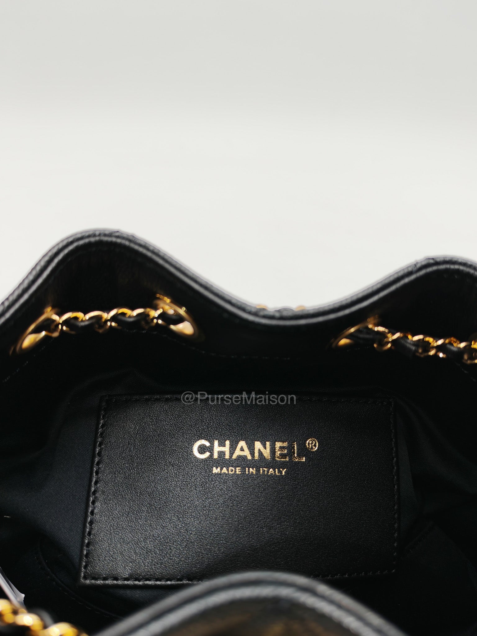 Chanel 25 Mini in Black Caviar Leather and Shiny Gold Hardware (Microchip)