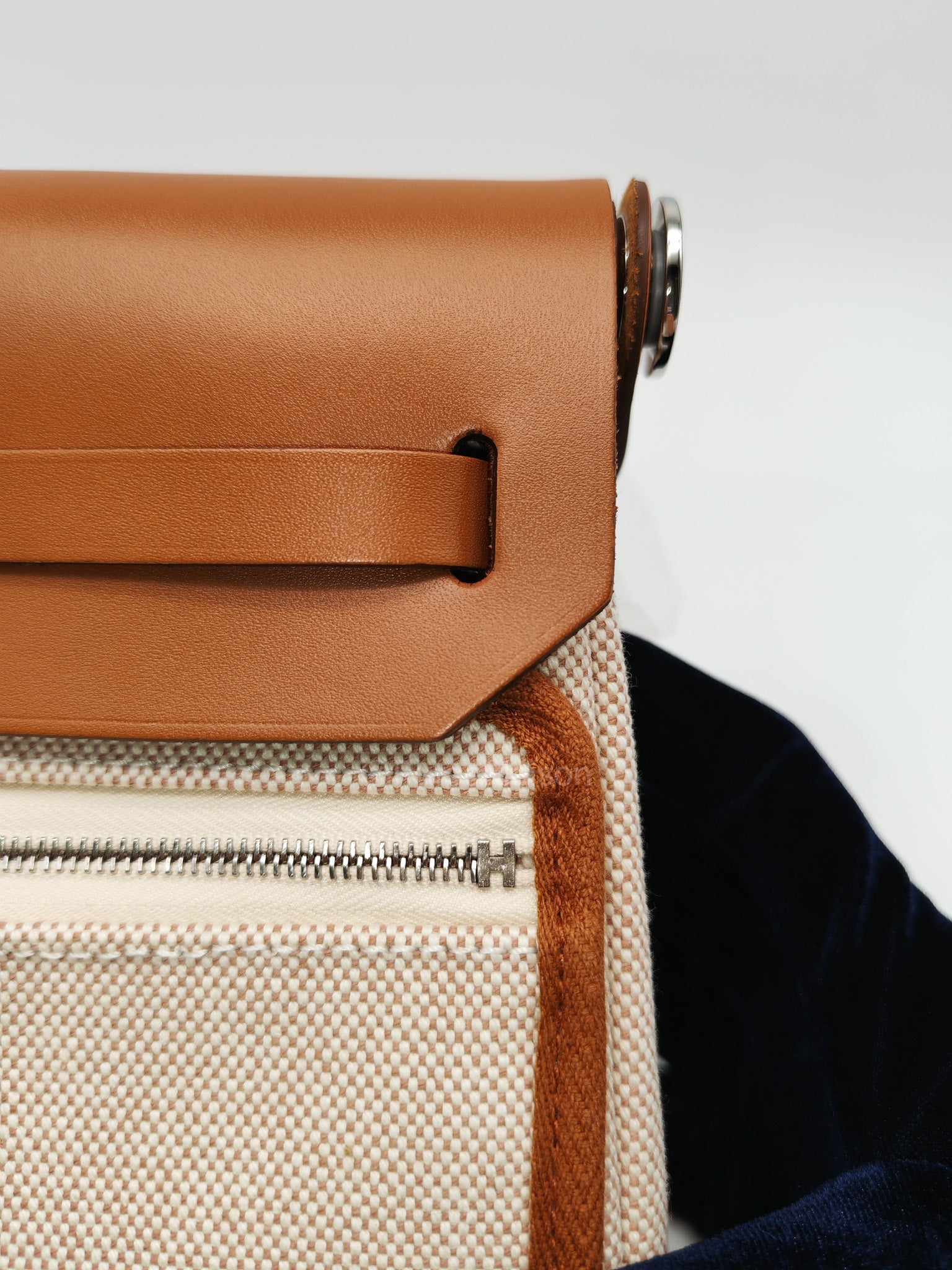 Hermes Mini Herbag 20 in Canvas & Palladium Hardware Stamp K( 2025)
