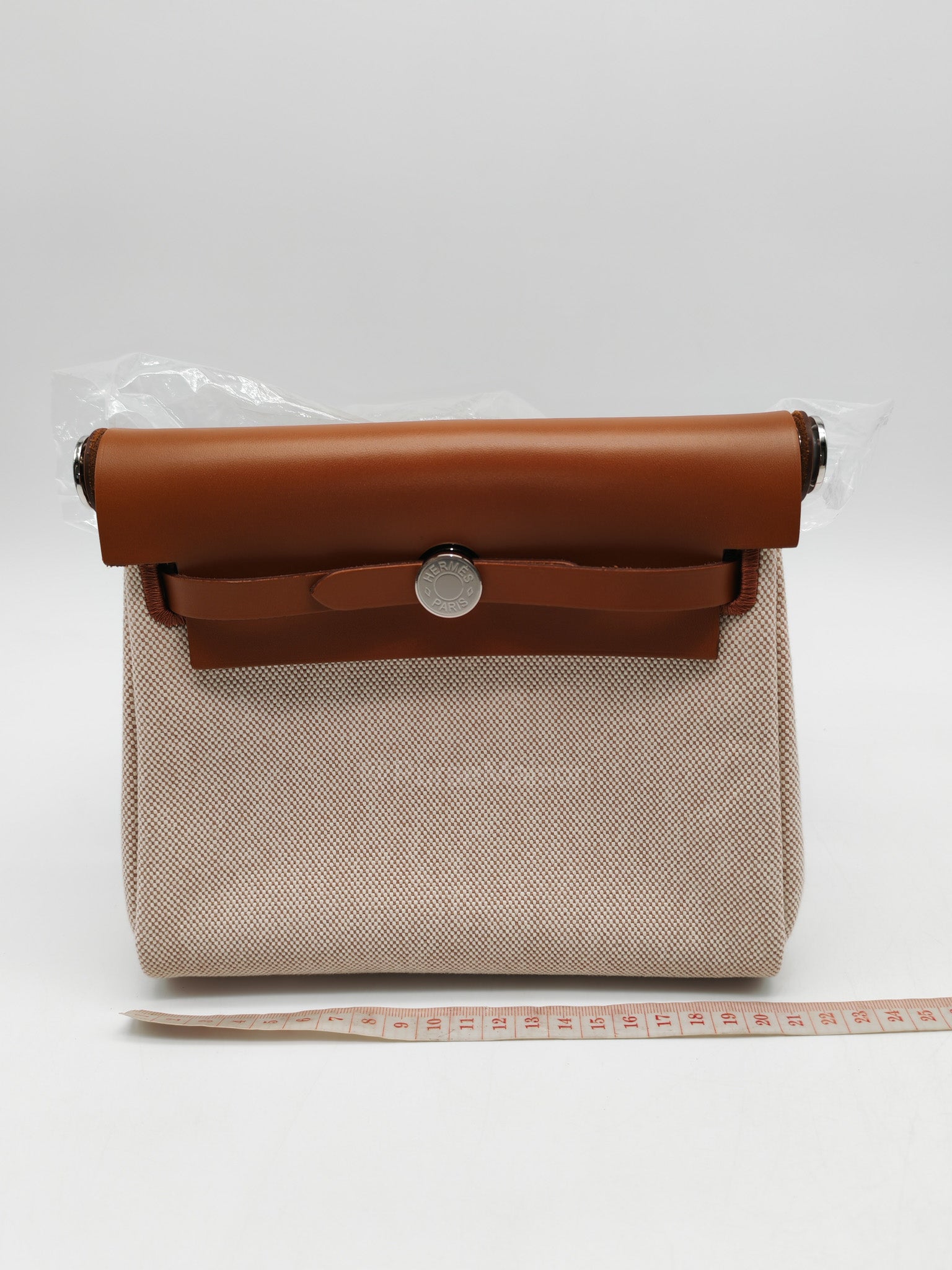 Hermes Mini Herbag 20 in Canvas & Palladium Hardware Stamp K( 2025)