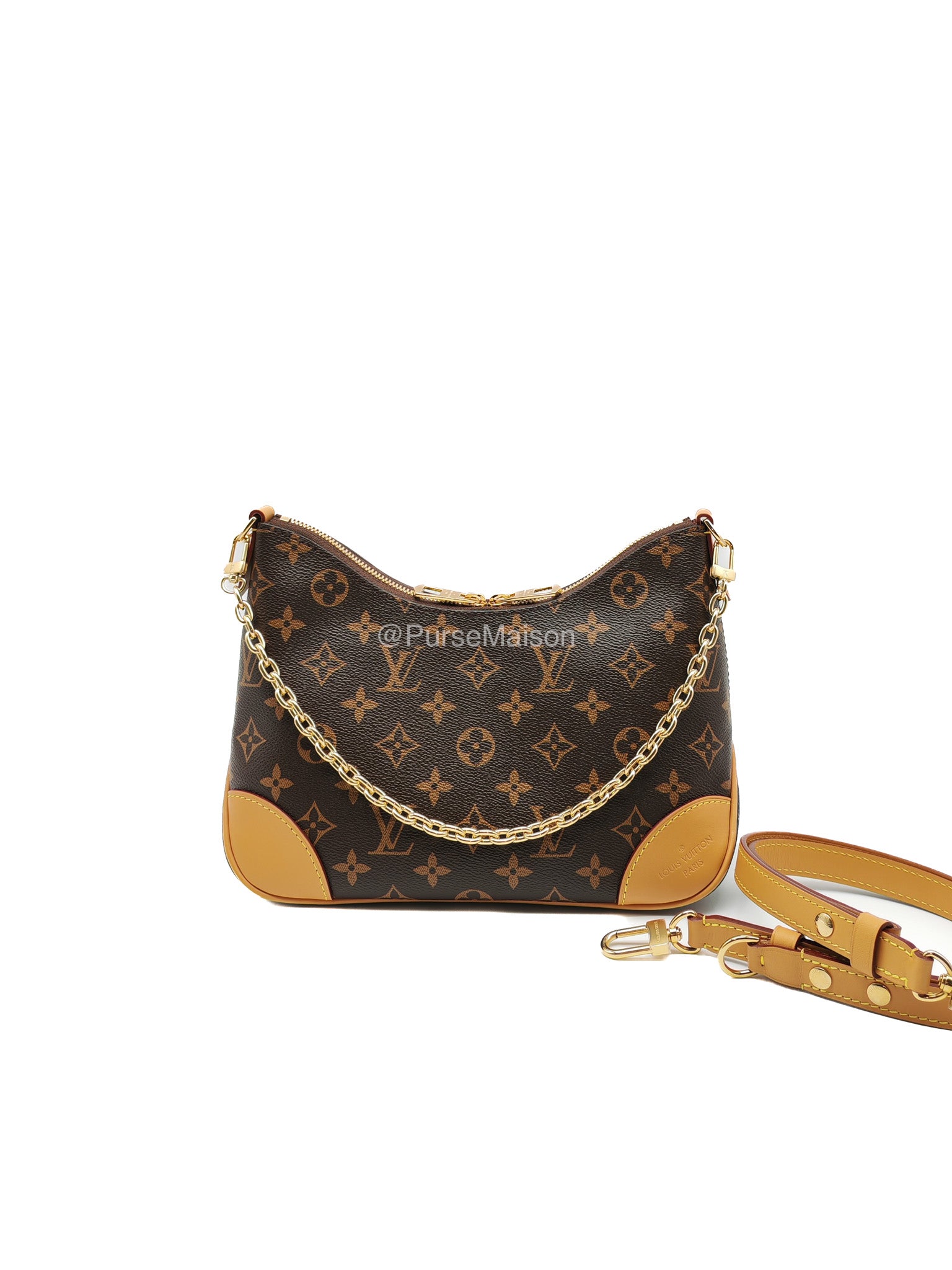 Louis Vuitton Boulogne PM Handbag in Monogram Canvas and Gold Hardware Microchip