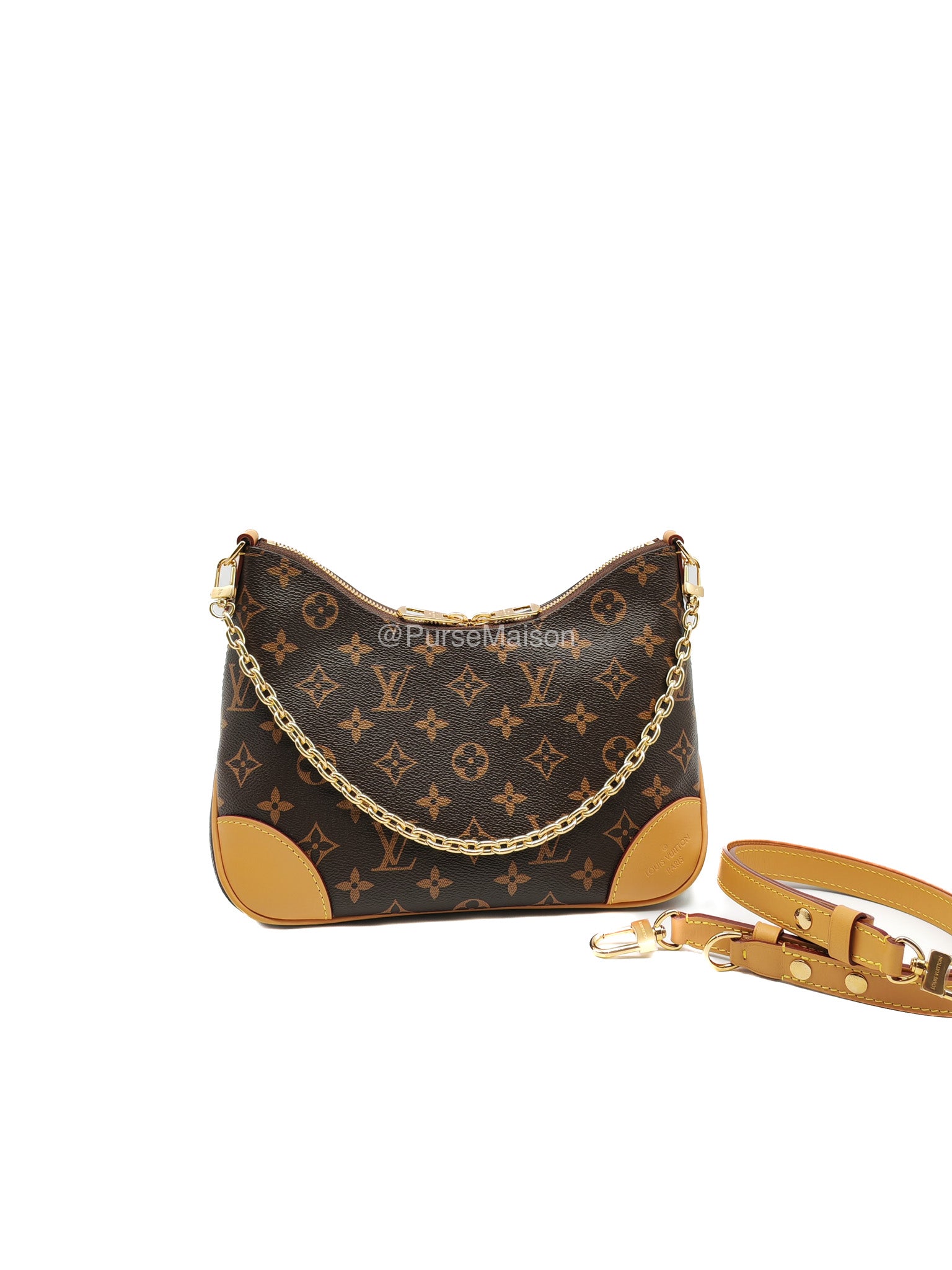Louis Vuitton Boulogne PM Handbag in Monogram Canvas and Gold Hardware Microchip