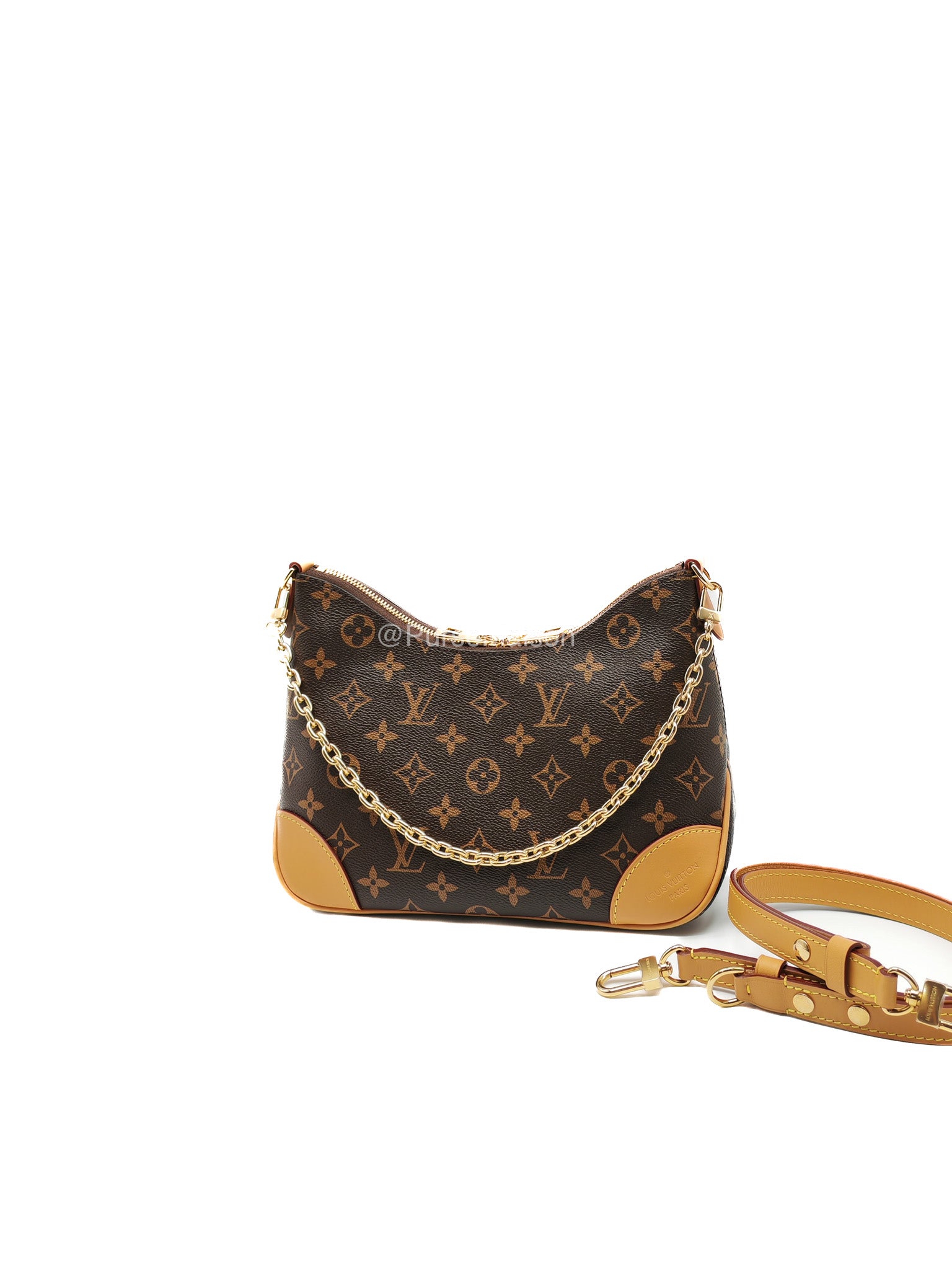Louis Vuitton Boulogne PM Handbag in Monogram Canvas and Gold Hardware Microchip
