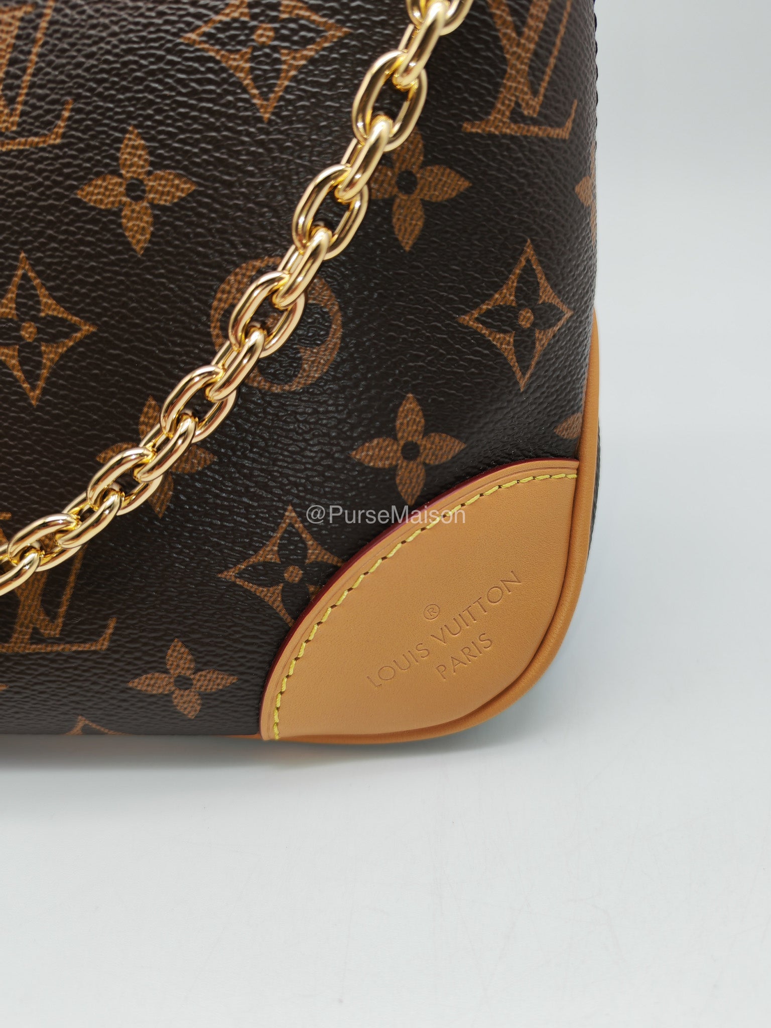 Louis Vuitton Boulogne PM Handbag in Monogram Canvas and Gold Hardware Microchip