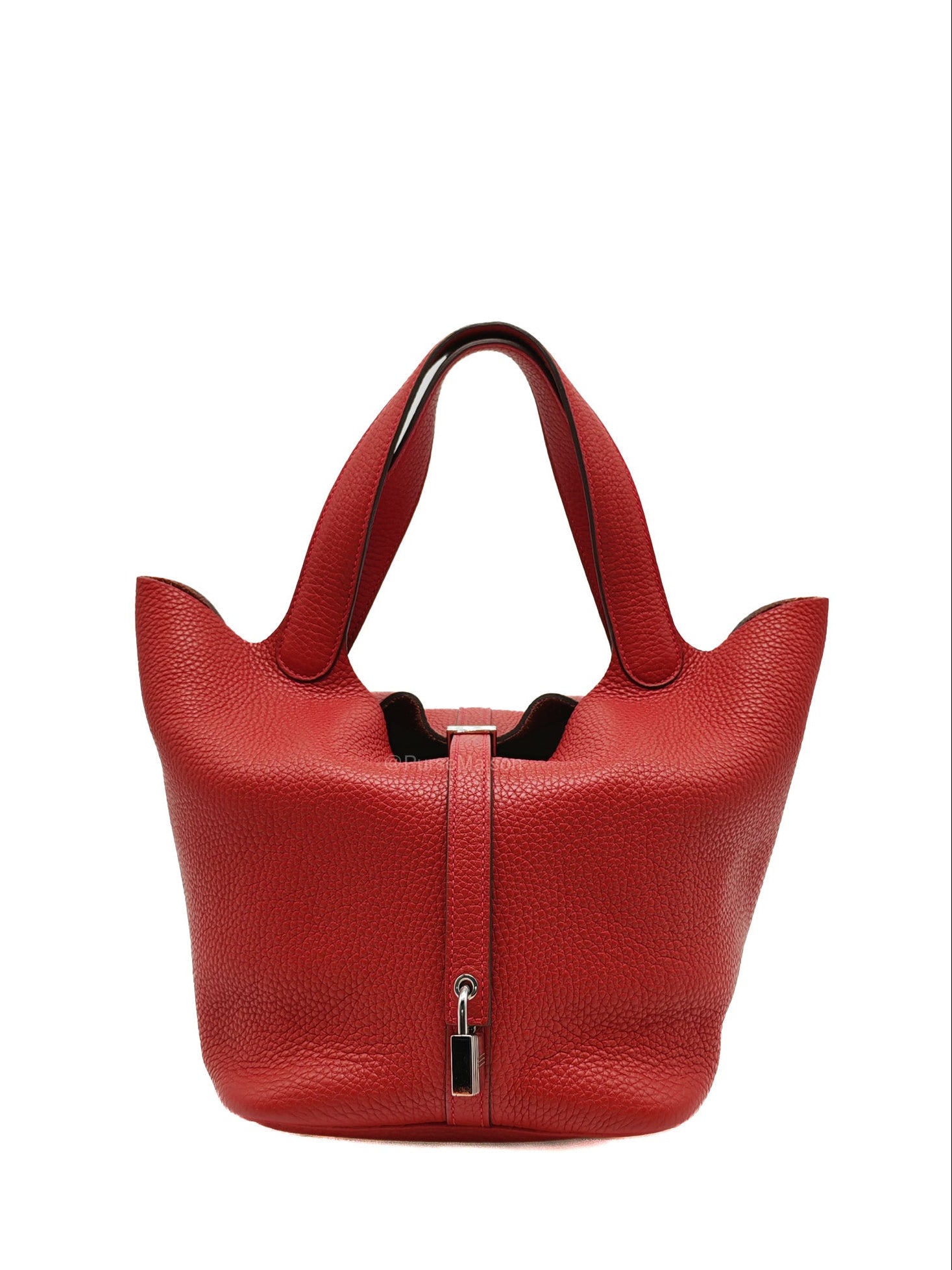 Hermes Picotin Lock 22 in Rouge Casaque Clemence Leather Palladium Hardware Stamp X (2016)