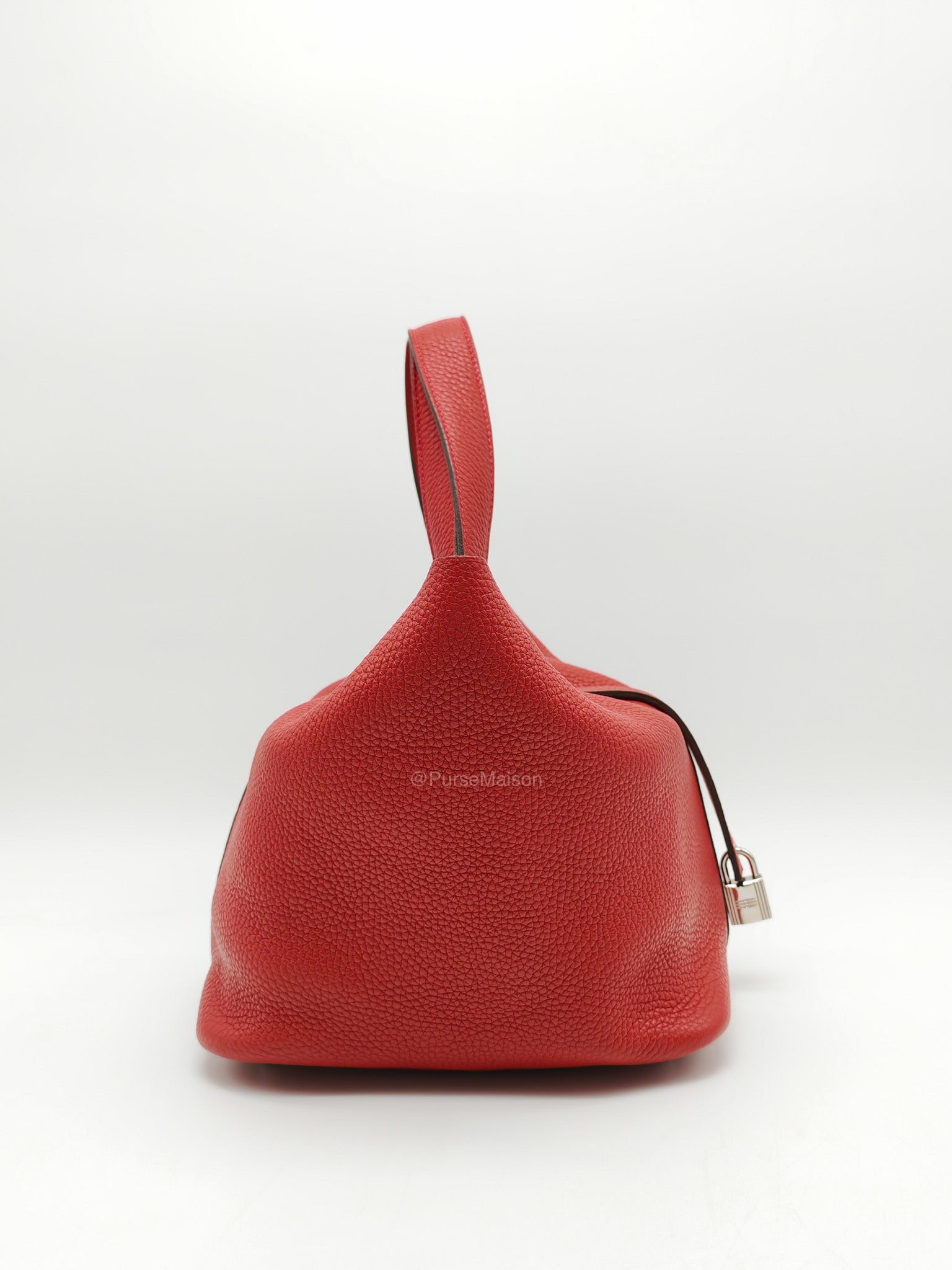 Hermes Picotin Lock 22 in Rouge Casaque Clemence Leather Palladium Hardware Stamp X (2016)