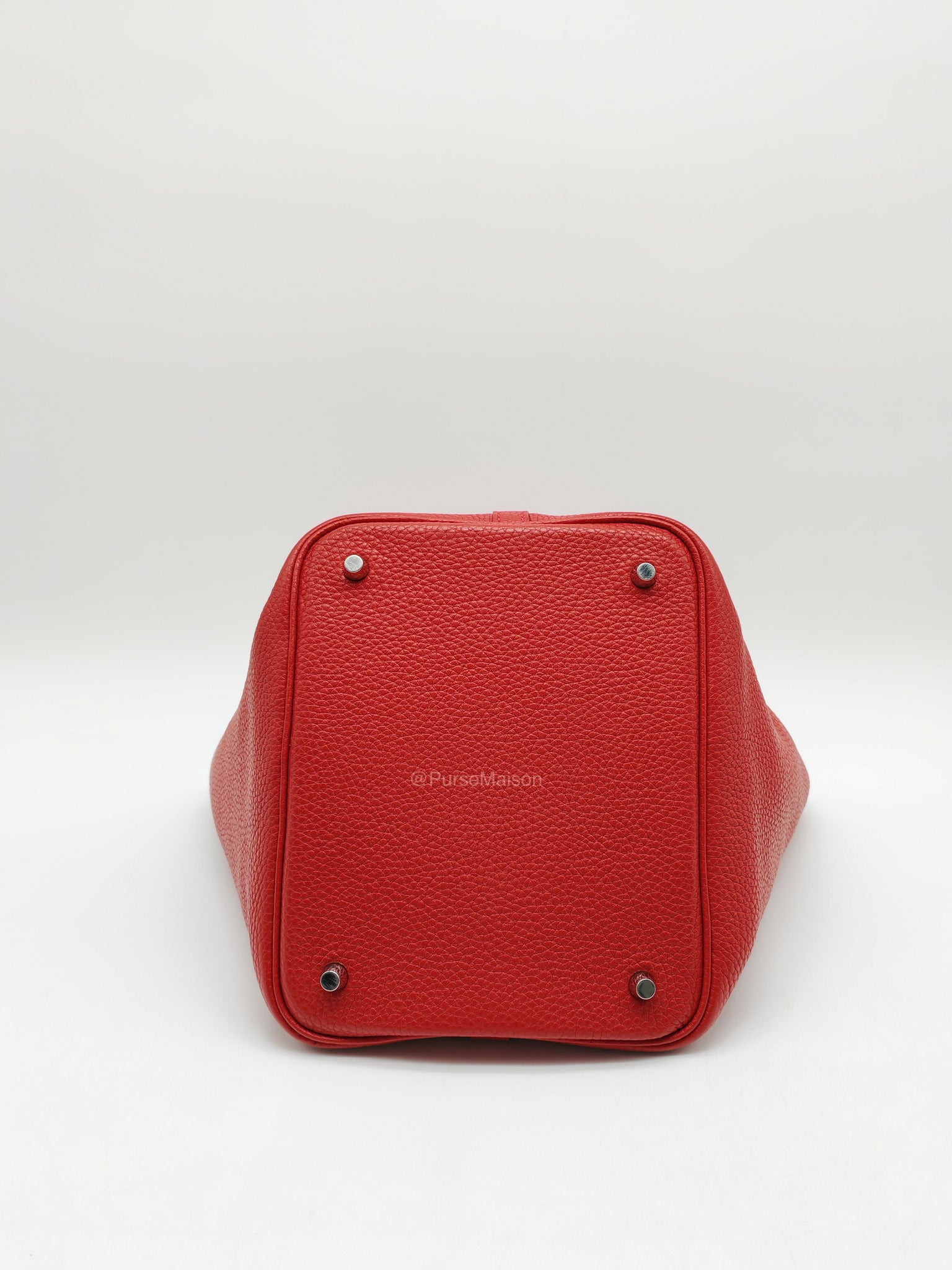 Hermes Picotin Lock 22 in Rouge Casaque Clemence Leather Palladium Hardware Stamp X (2016)
