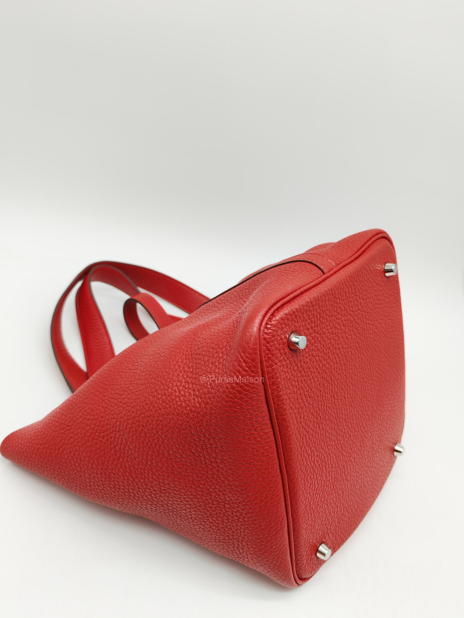 Hermes Picotin Lock 22 in Rouge Casaque Clemence Leather Palladium Hardware Stamp X (2016)