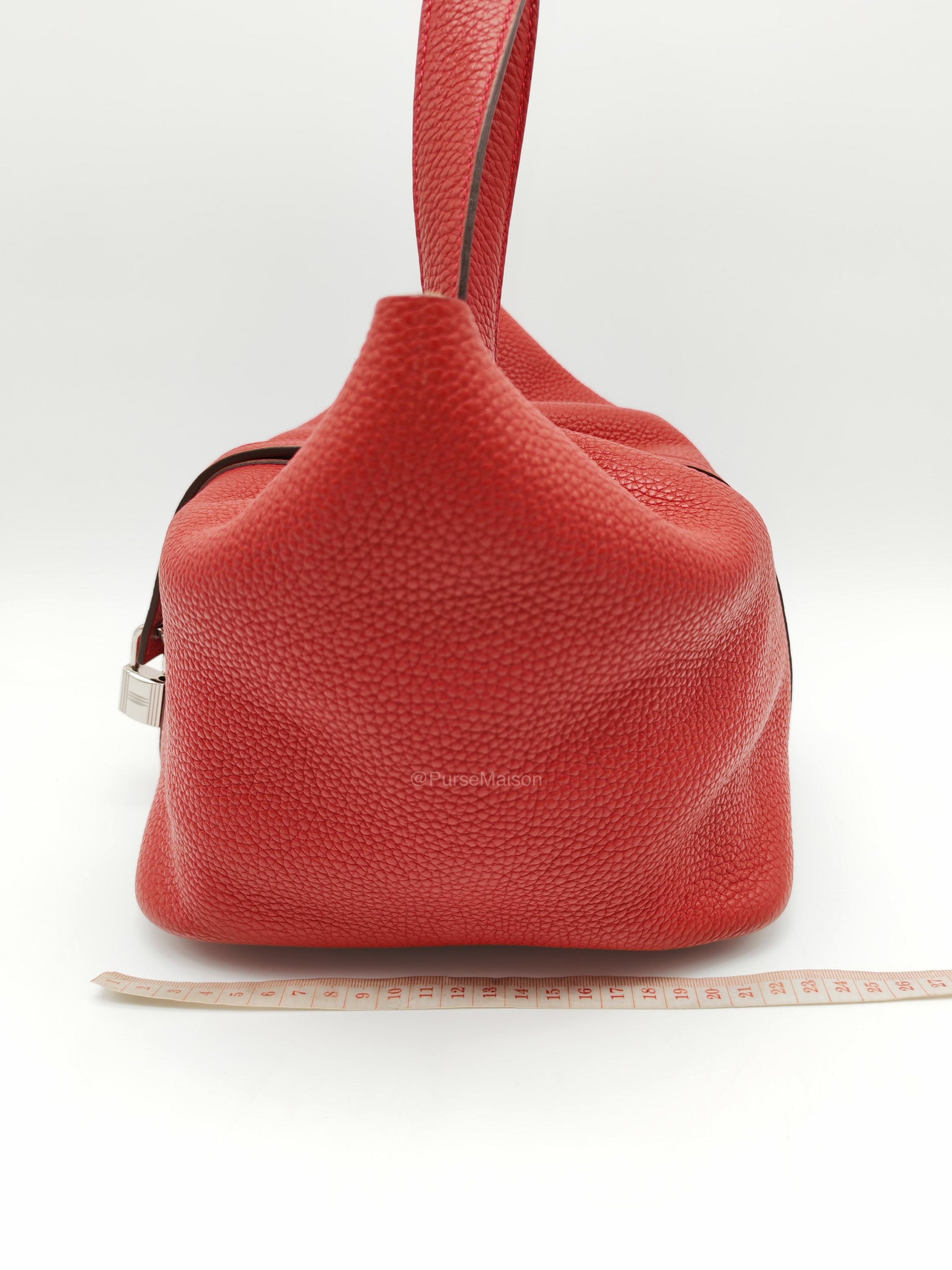 Hermes Picotin Lock 22 in Rouge Casaque Clemence Leather Palladium Hardware Stamp X (2016)