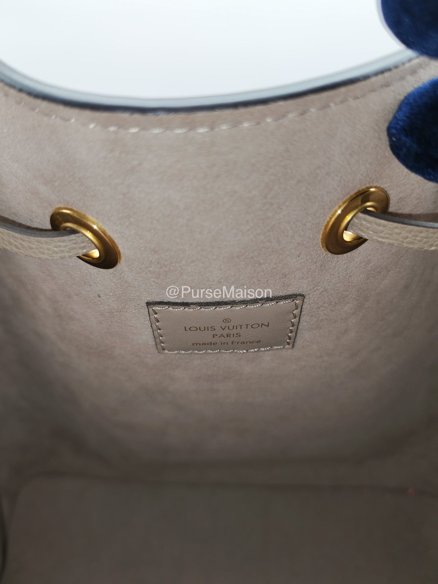 Louis Vuitton Neo Noe MM in Bicolor Monogram Tourterelle Empreinte Leather (Microchip)