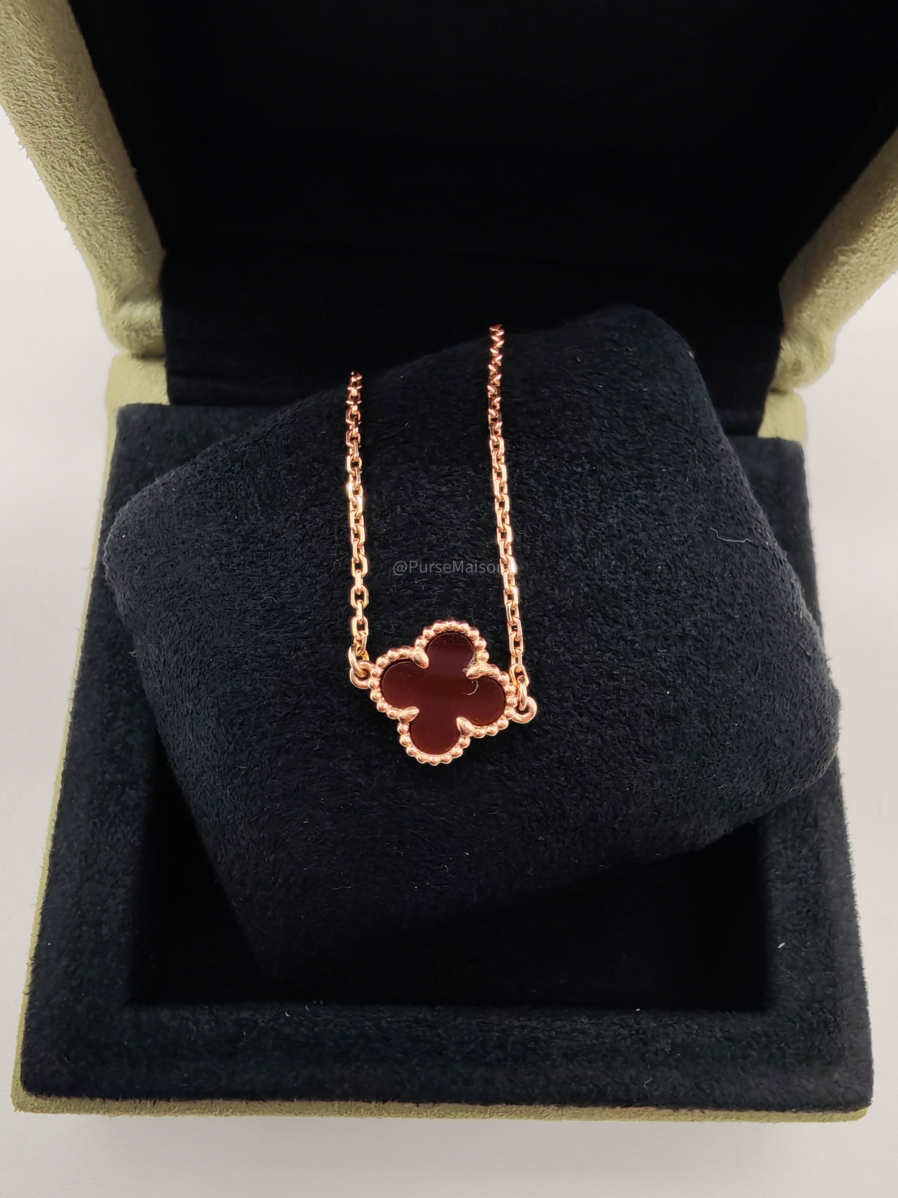 Van Cleef and Arpels Sweet Alhambra Carnelian Rose Gold Bracelet (2025)