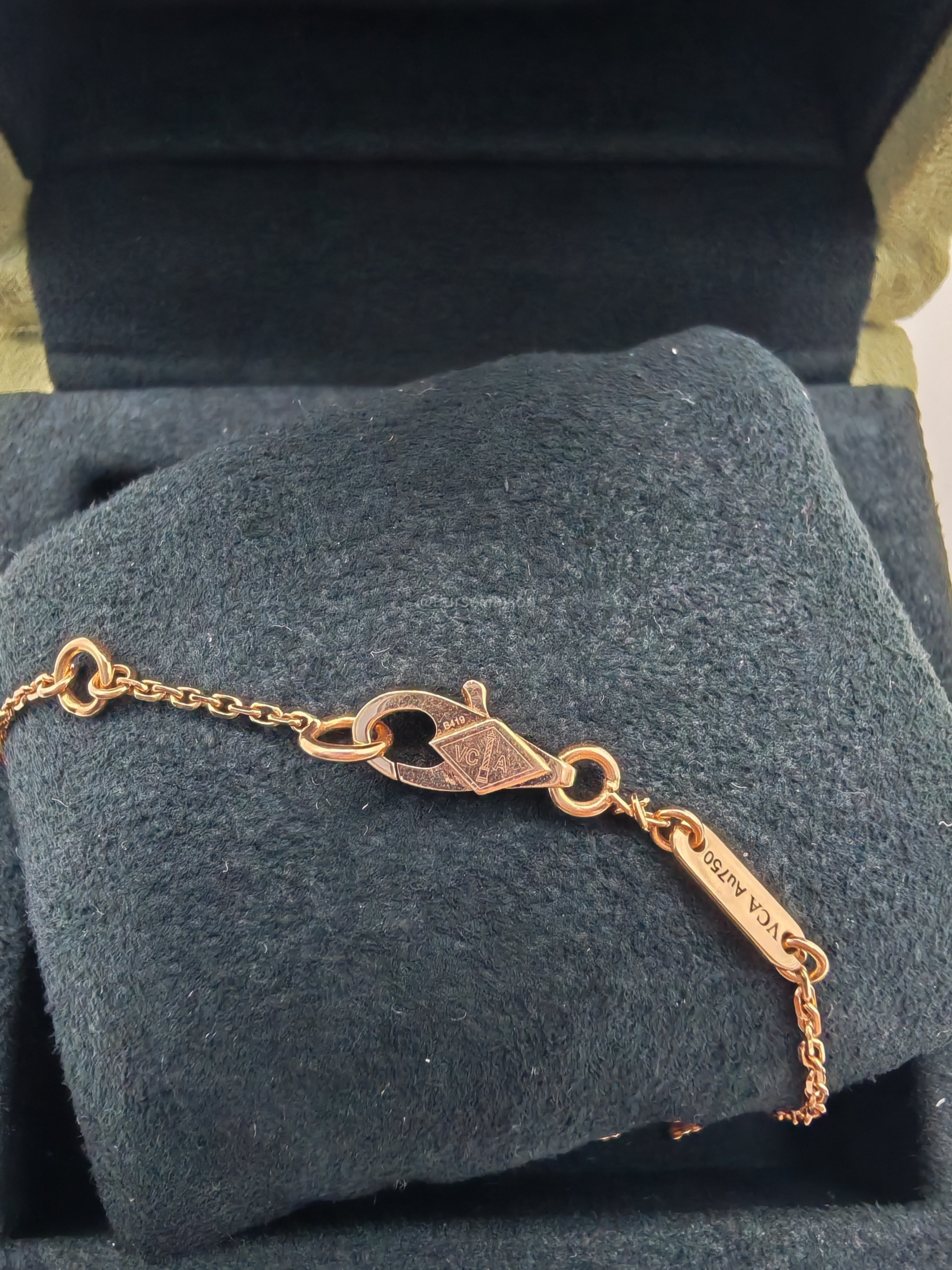 Van Cleef and Arpels Sweet Alhambra Carnelian Rose Gold Bracelet (2025)