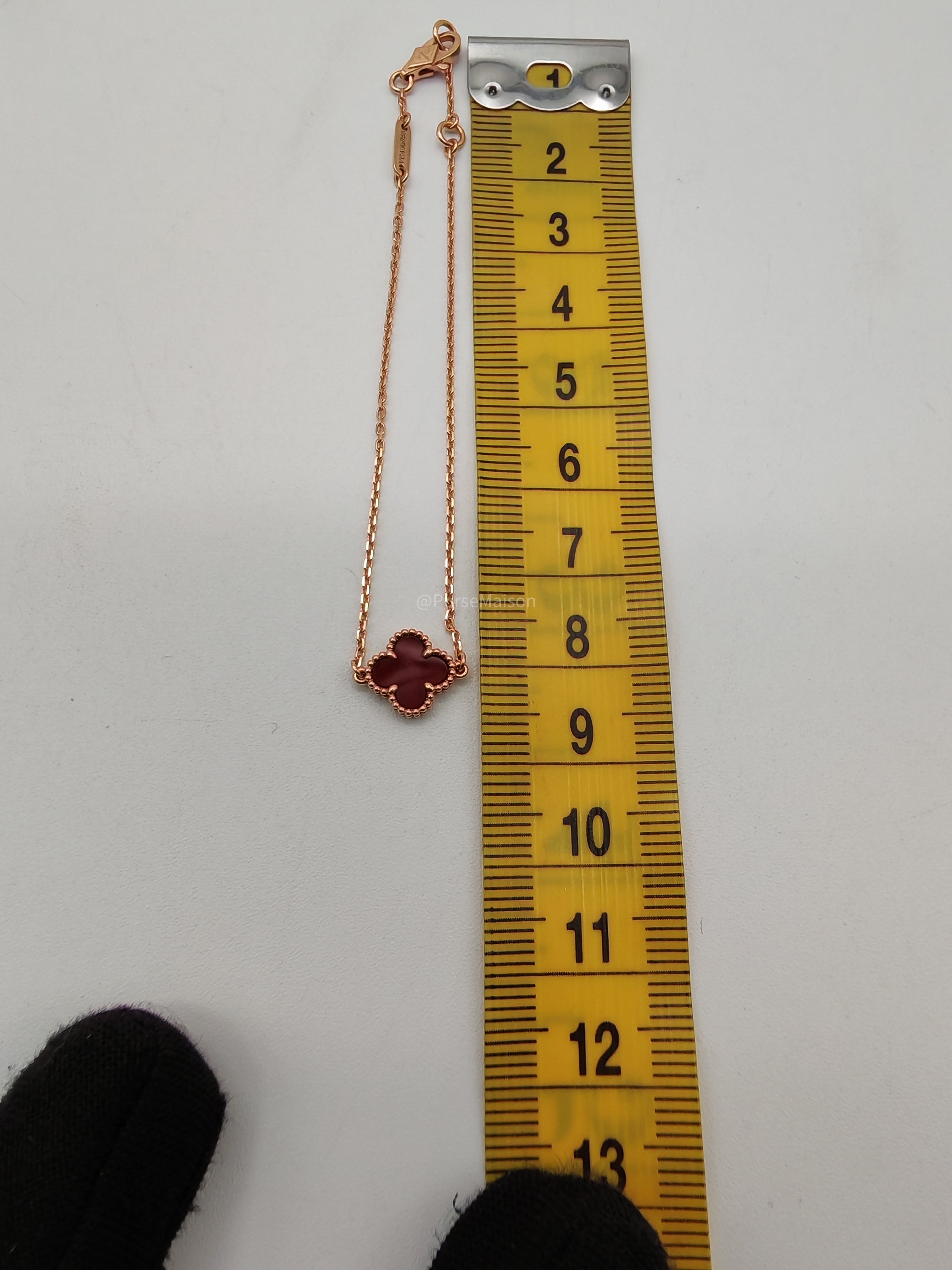 Van Cleef and Arpels Sweet Alhambra Carnelian Rose Gold Bracelet (2025)