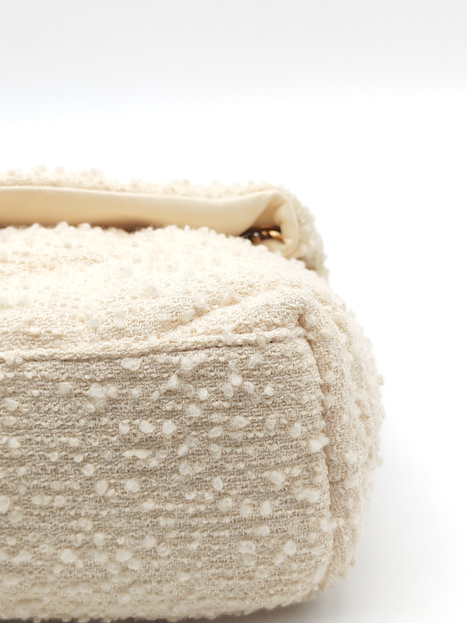 Loulou Puffer Bag Medium in Boucle Tweed Canvas & Gold Hardware