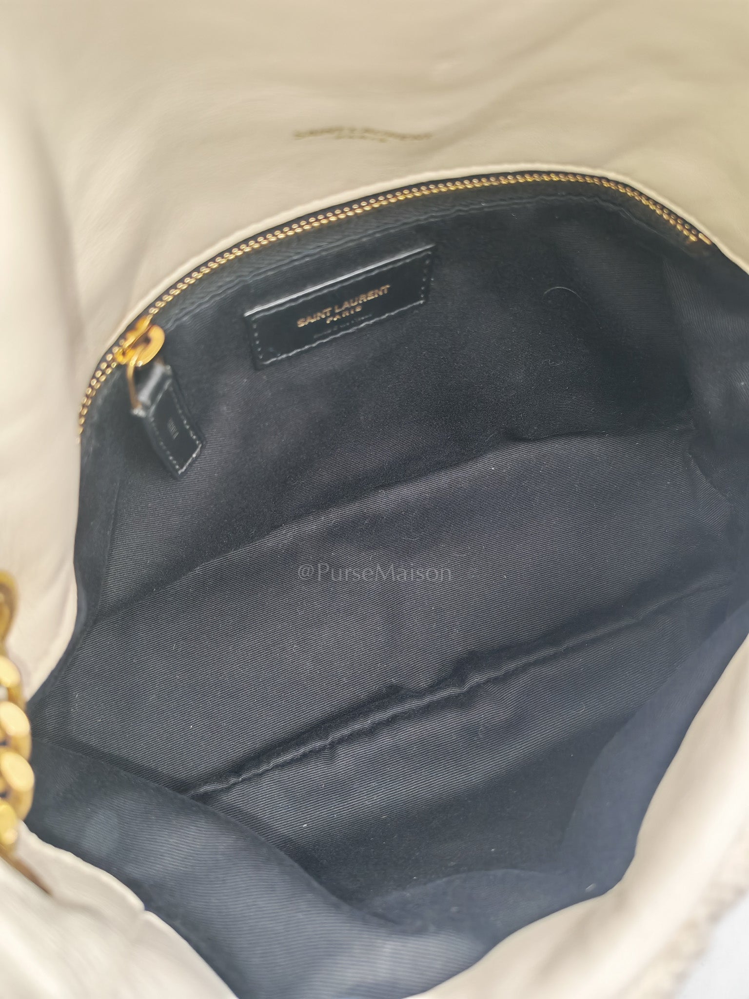 Loulou Puffer Bag Medium in Boucle Tweed Canvas & Gold Hardware