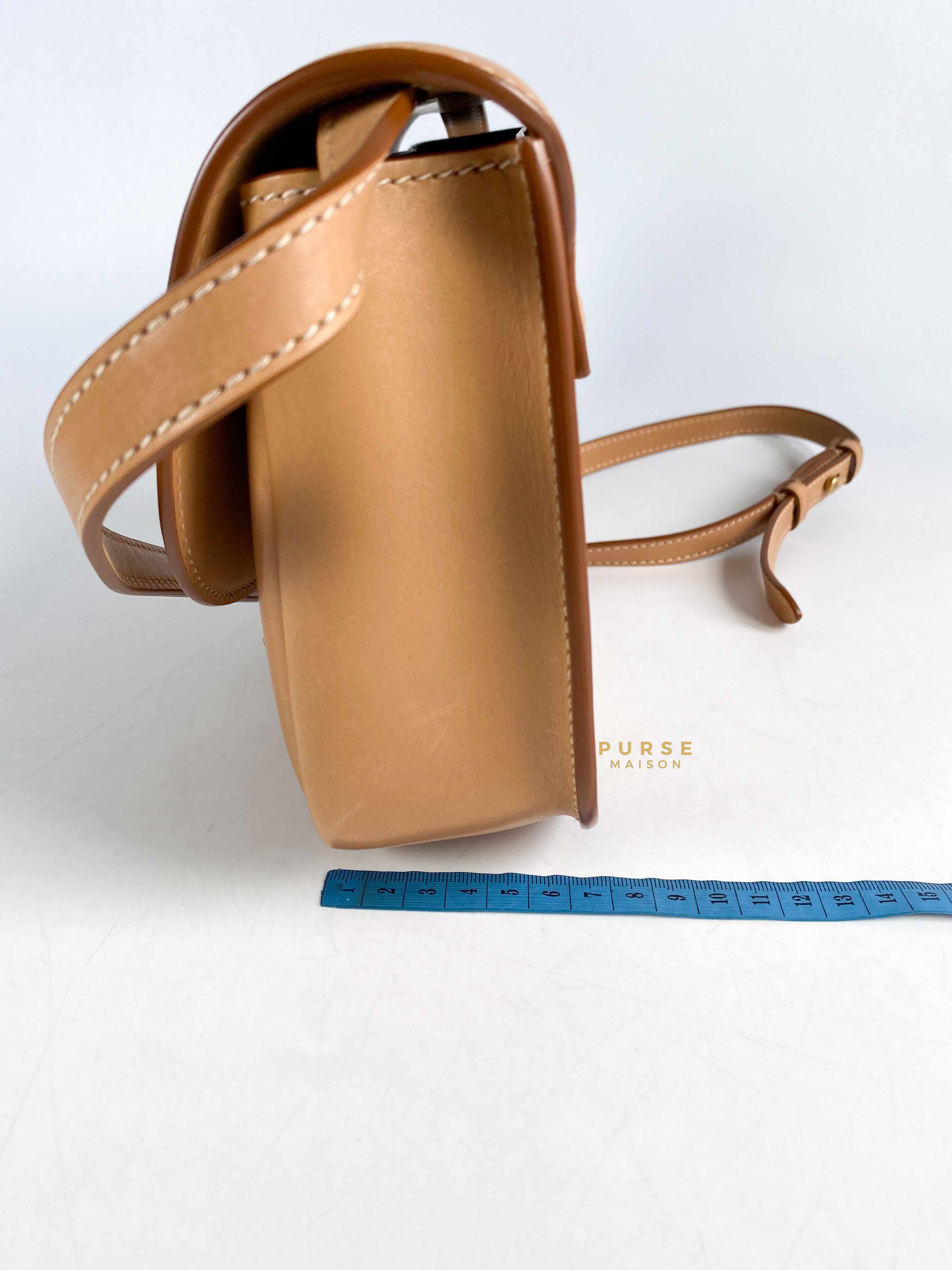 YSL Monogram Kaia Medium Dark Beige Leather Bag and Gold Hardware